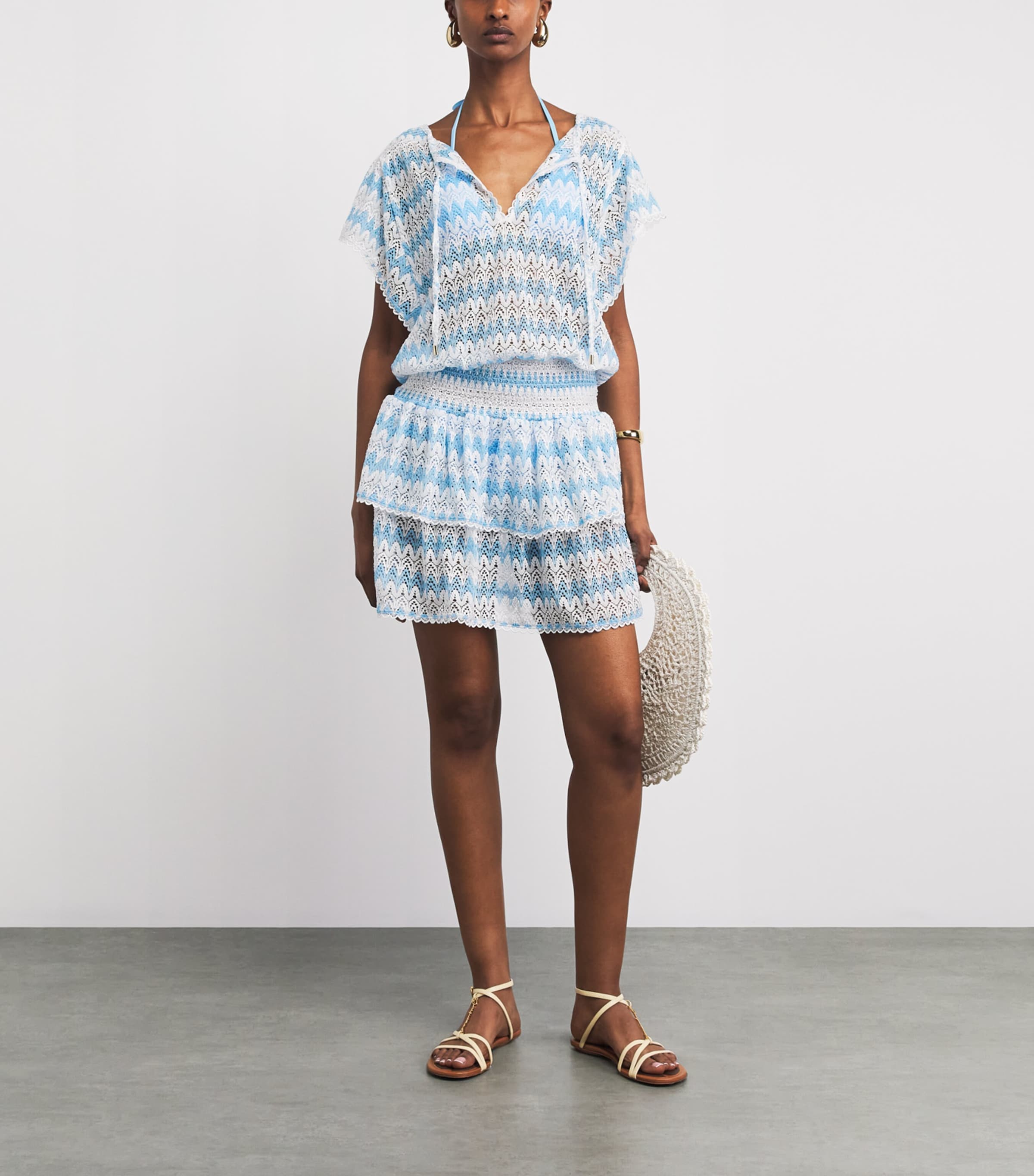 Melissa Odabash Womens Crochet Remi Mini Dress White/oasis Image 2