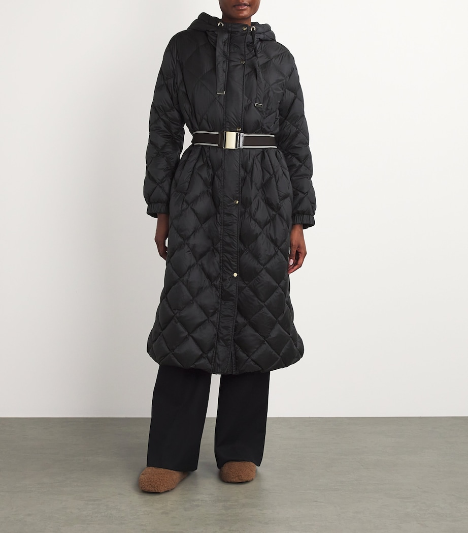 Max Mara Womens Quilted Trefel Coat Black Image 3