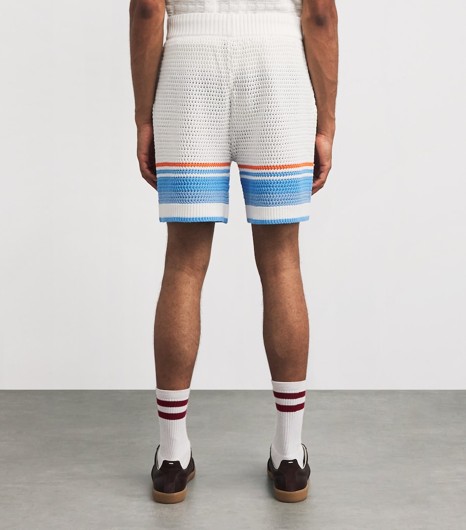 Cotton Chevron Crochet Shorts BLUE MULTI Image 4