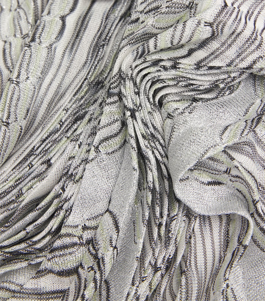 Knitted Pleated Midi Skirt SM9ZY SILVER TONES Image 5