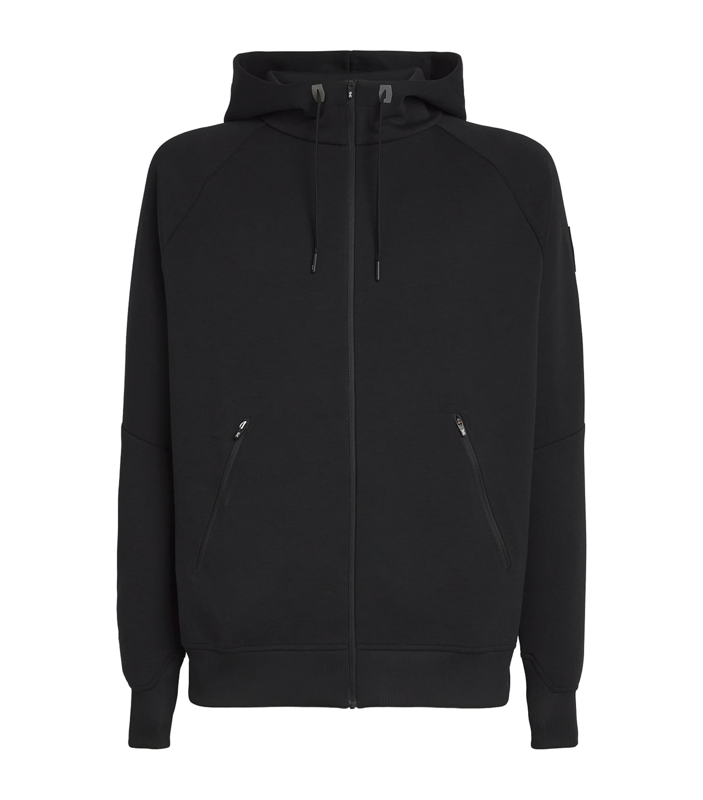 Shop On Running Zip-front Hoodie In Black