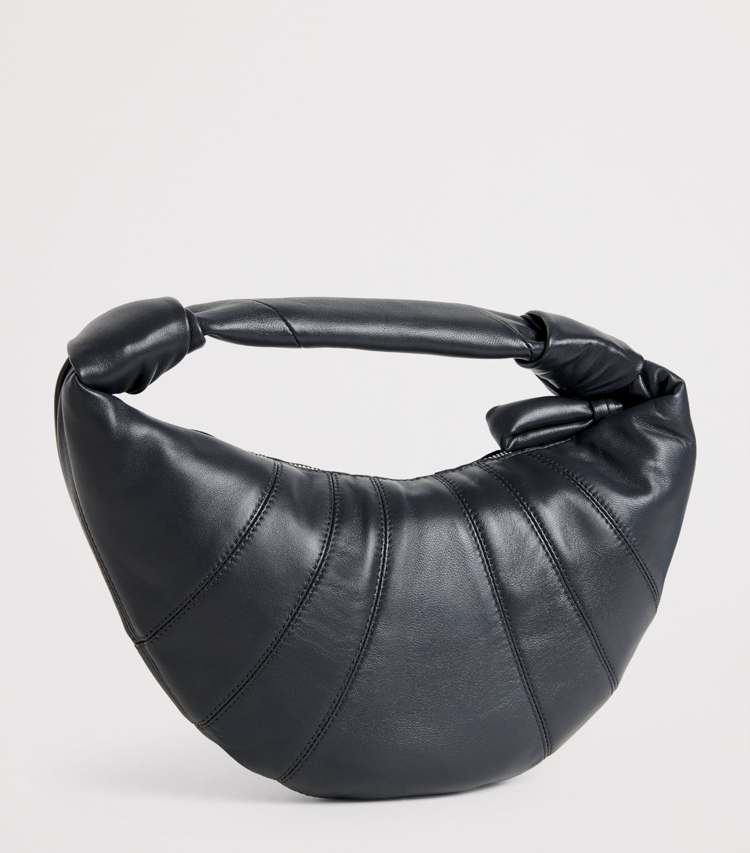 Mini Leather Croissant Shoulder Bag BL003 GRANITE BLUE Image 3