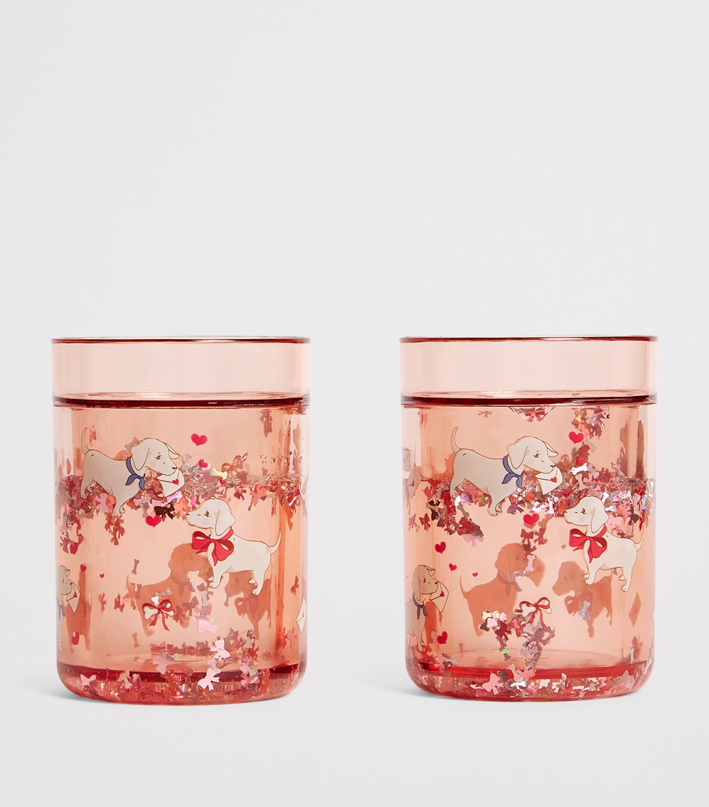 Set of 2 Glitter Cups WOOF LETTER ROSE Image 2