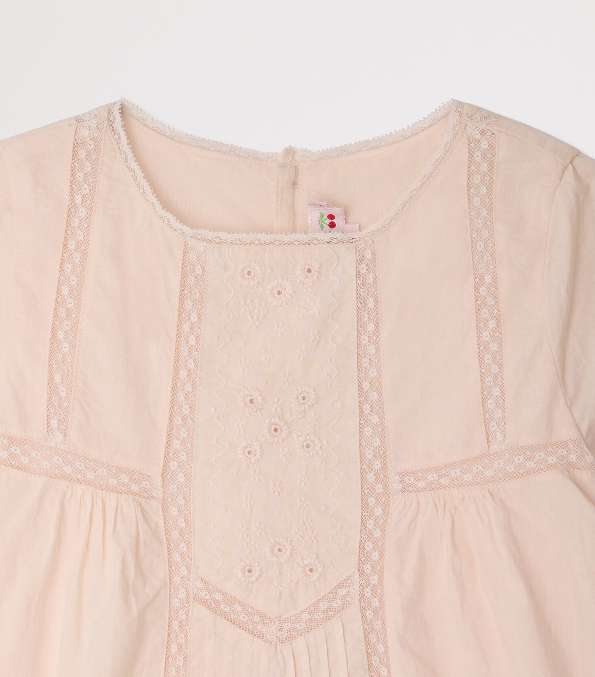 Bonpoint Cotton Embroidered Dress (10-14 Years) Rose Petale Image 3
