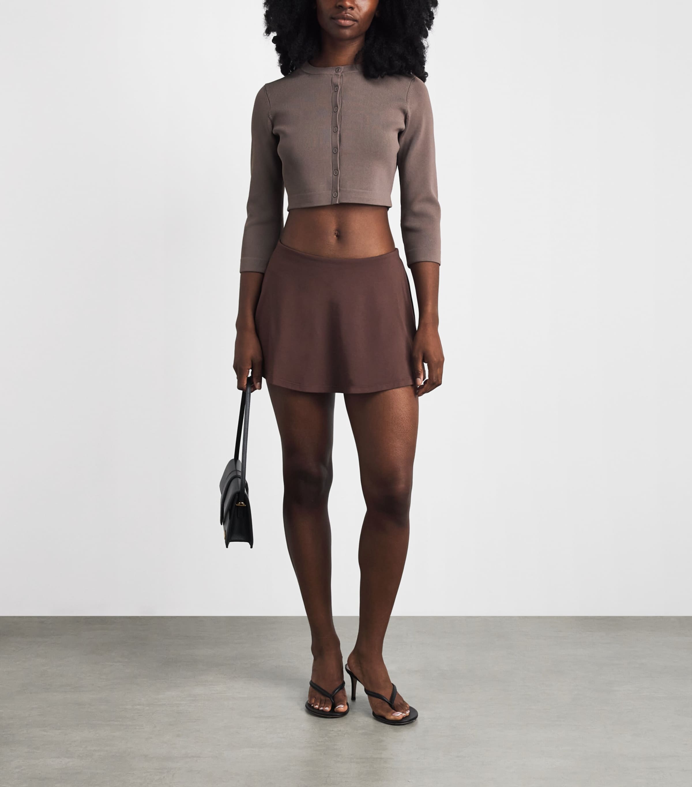 Skims Womens Smooth Layers Mini Skort Cocoa Image 2