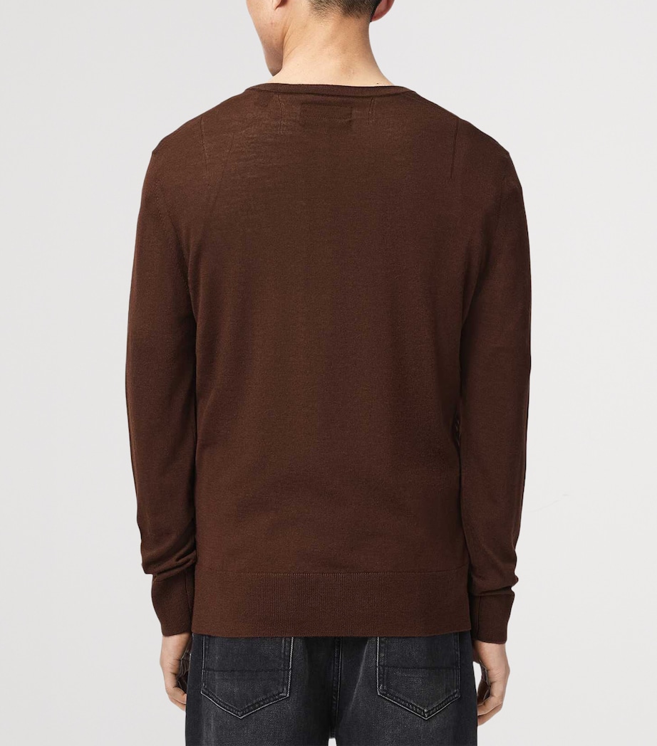 AllSaints Mens Merino Wool Mode Sweater Hot Choc Brown Image 4