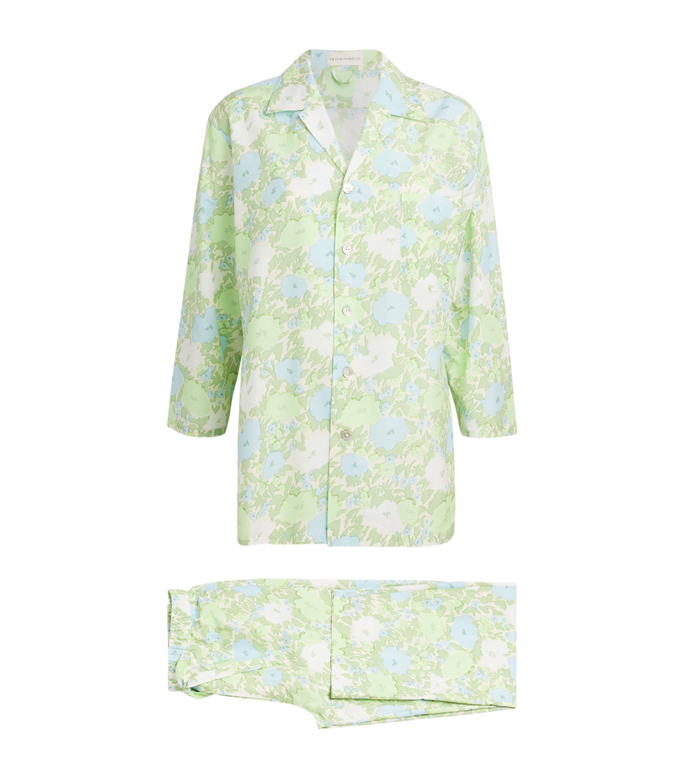 OLIVIA VON HALLE COTTON-SILK HESTER CASABLANCA PYJAMA SET 