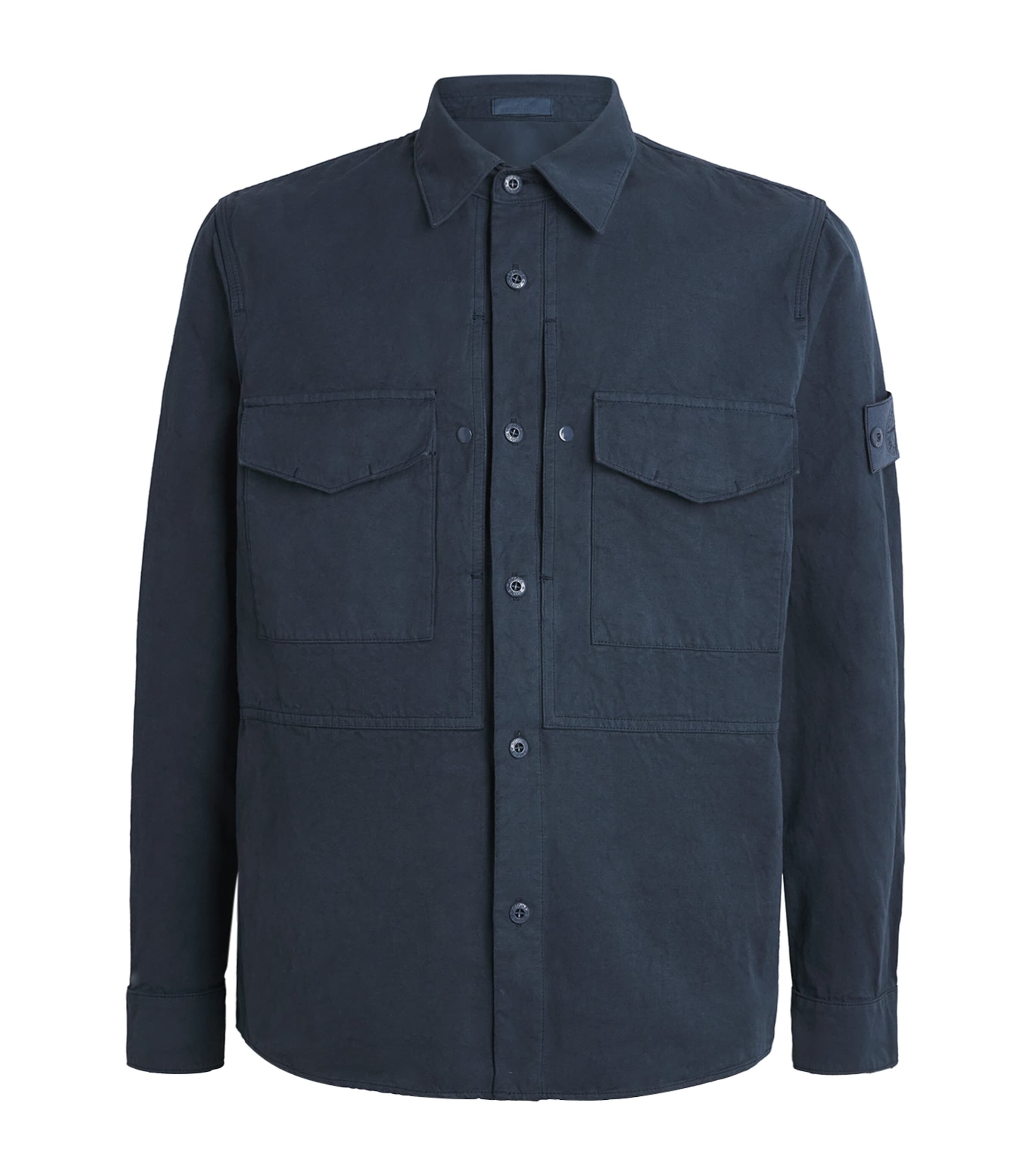 Stone Island Mens Canvas Ghost Overshirt Image 1
