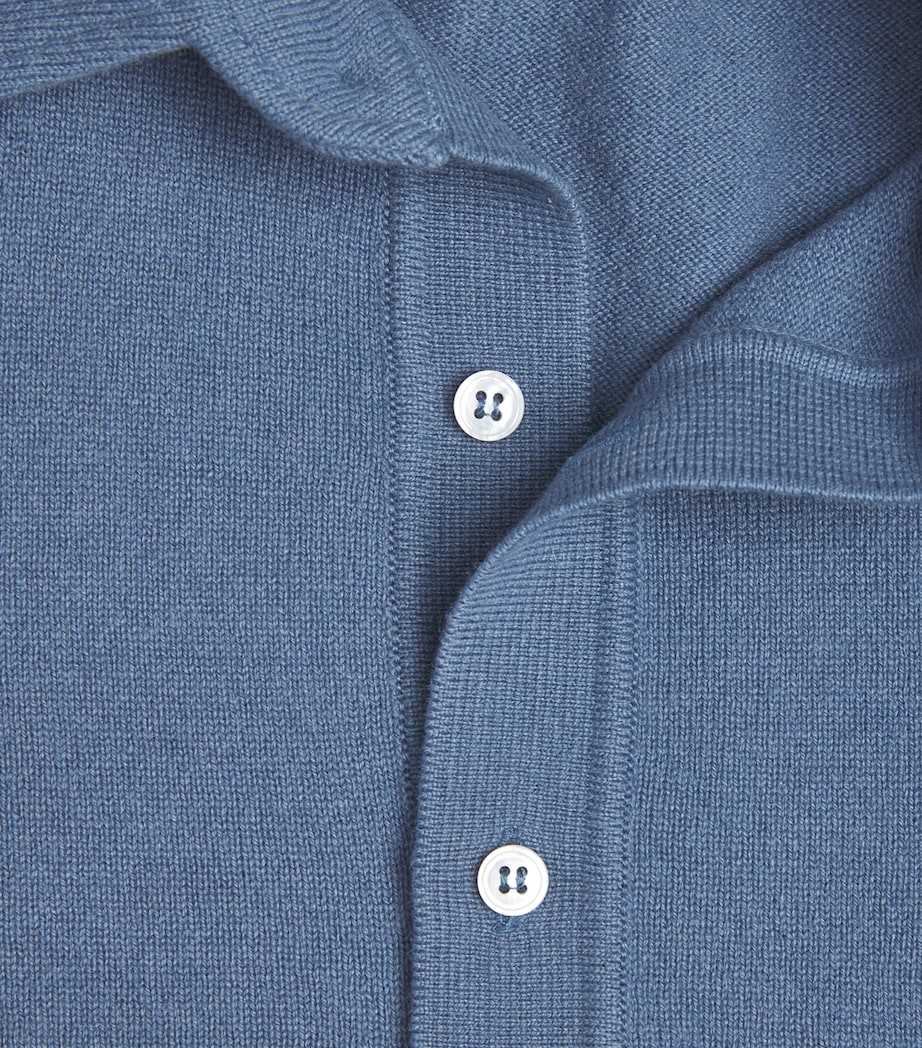 Cashmere Long-Sleeve Polo Shirt 820 Image 5