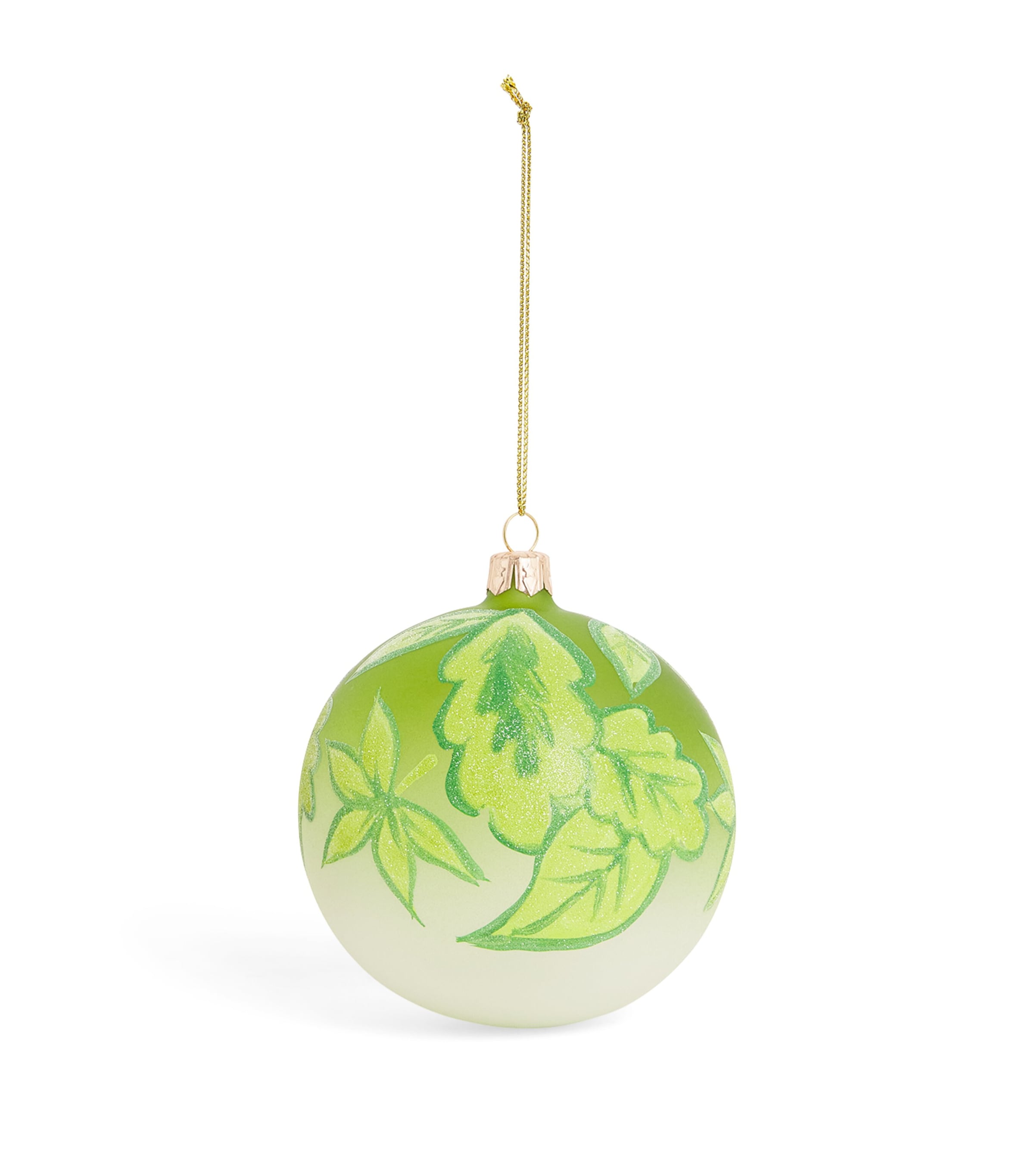 Harrods Ombré Leaves Bauble In Green