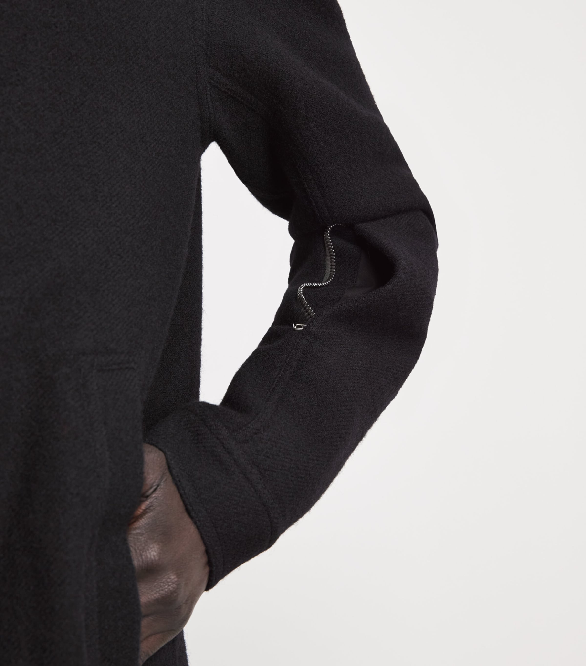 Rick Owens Mens Wool Cropped Brad Jacket Black Image 6