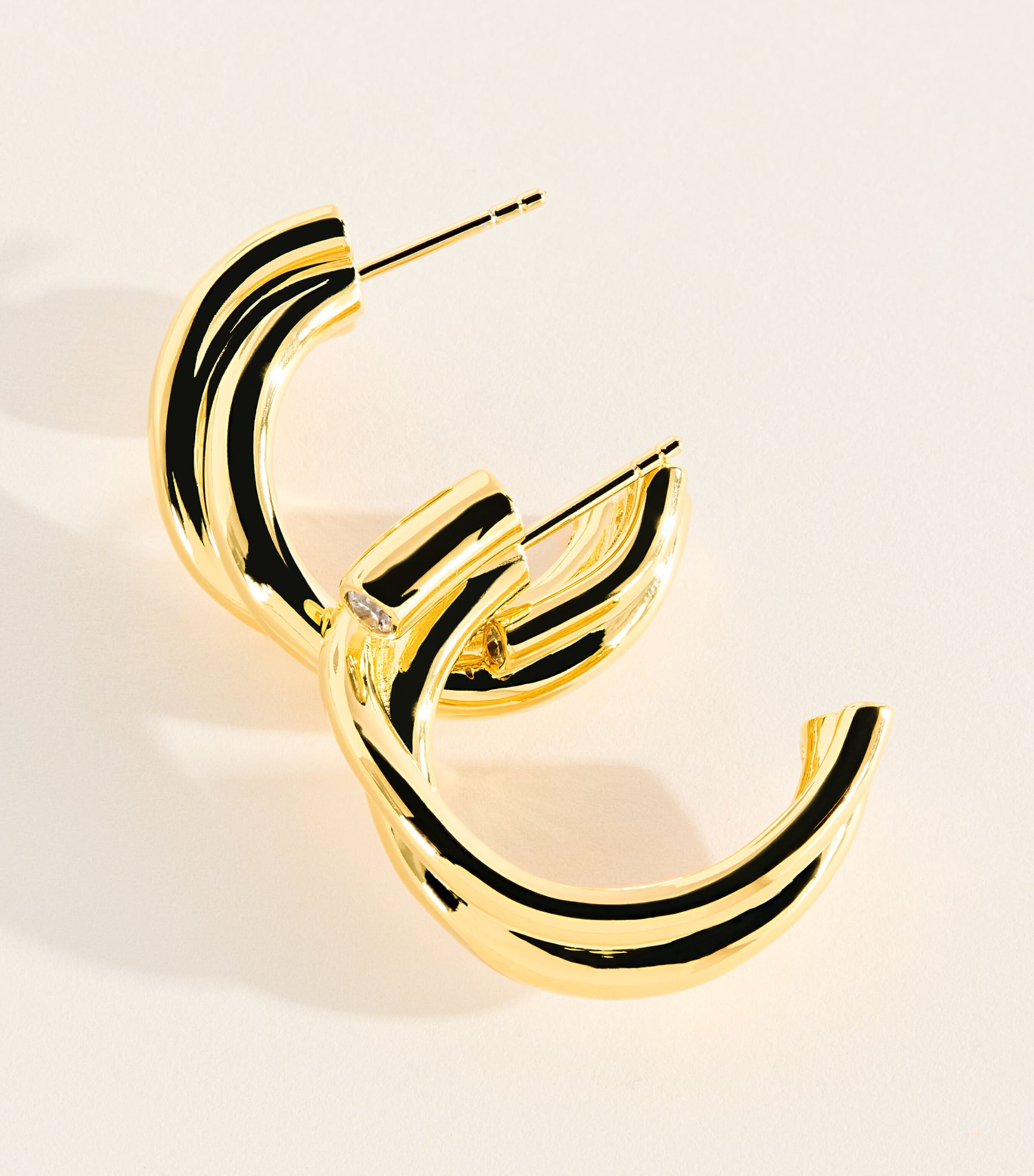 Completedworks Gold-Plated Irregular Hoop Earrings Gold Plated Image 5