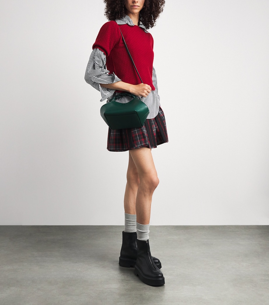 GANNI Small Bou Top-Handle Bag Dark Green Image 4