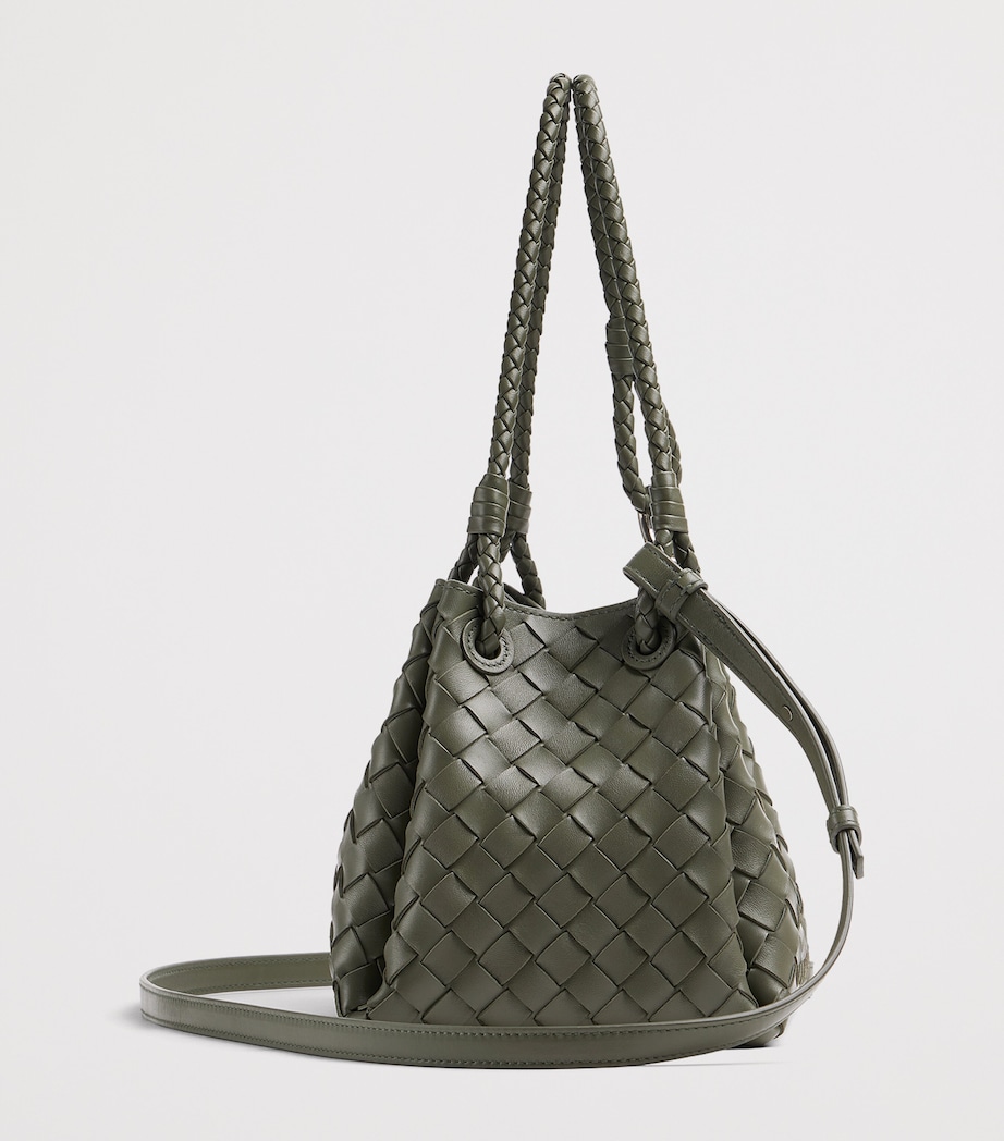 Intrecciato Leather Parachute Shoulder Bag 3296 Image 4