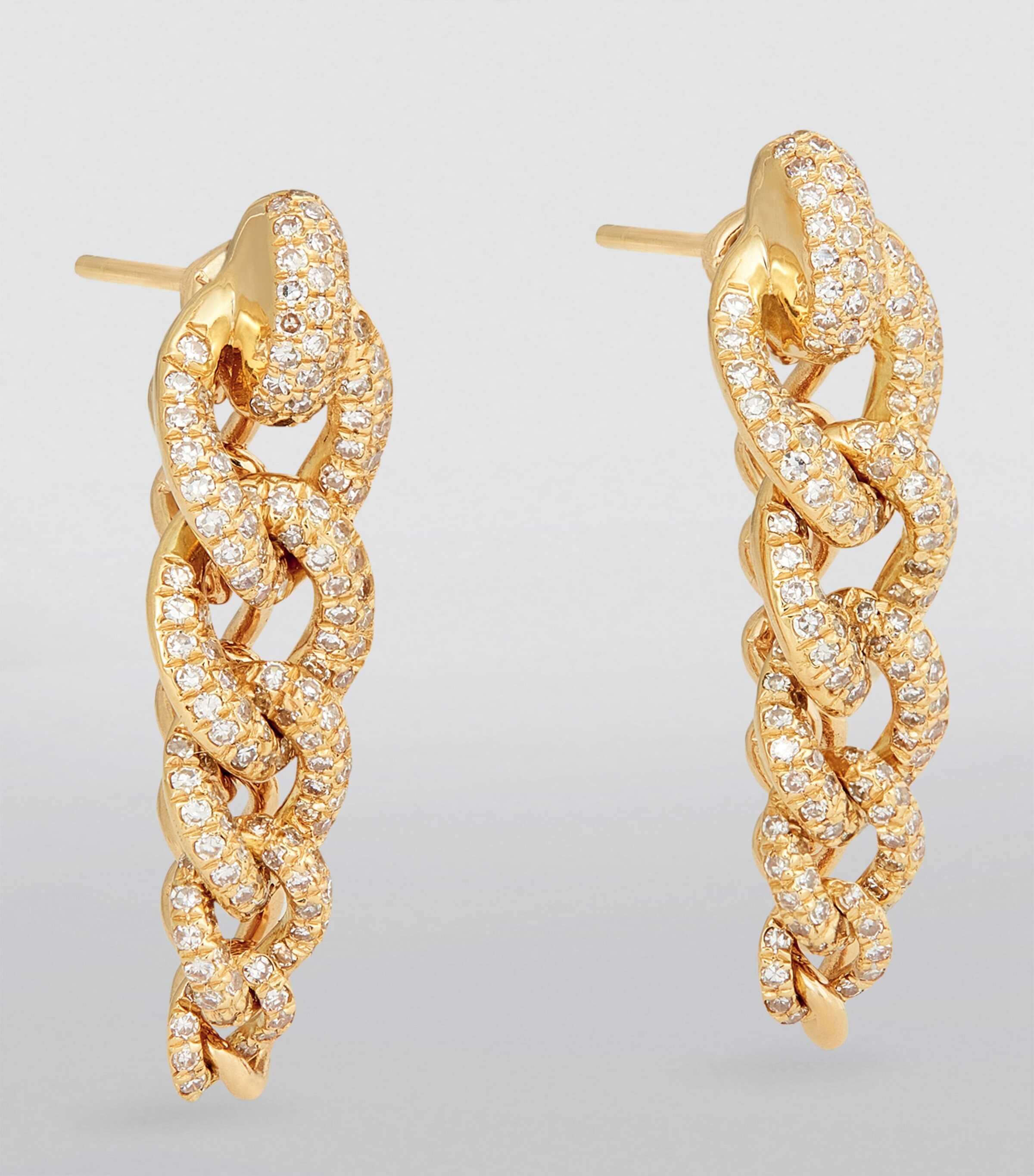SHAY Yellow Gold and Diamond Links Earrings Yellow Gold Image 5