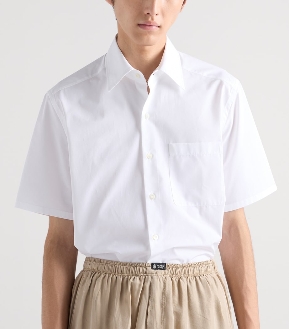 Prada Mens Cotton Short-Sleeve Shirt White Image 4