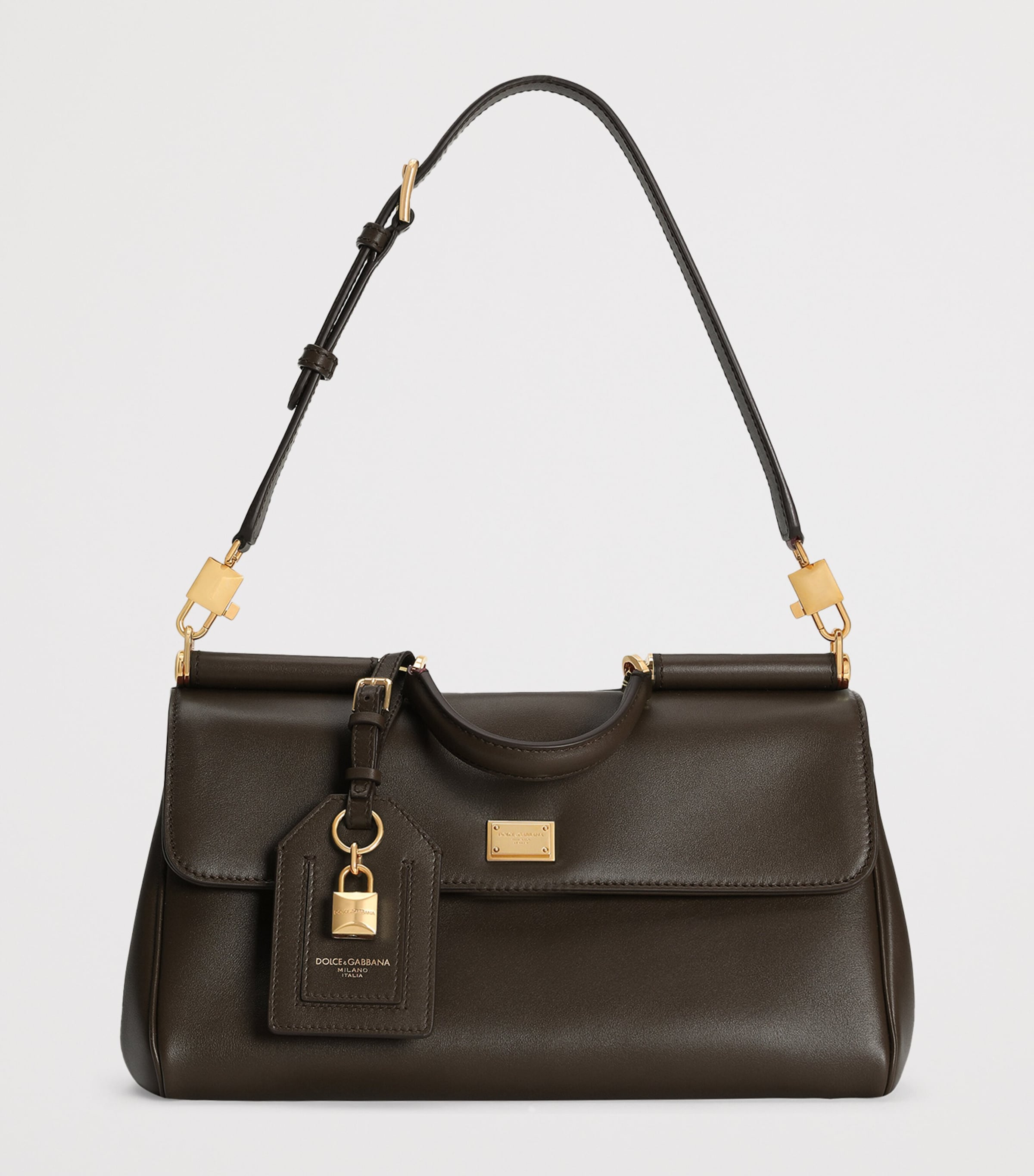 Calfskin My Sicily Shoulder Bag 80076-VERY DARK BROW Image 2