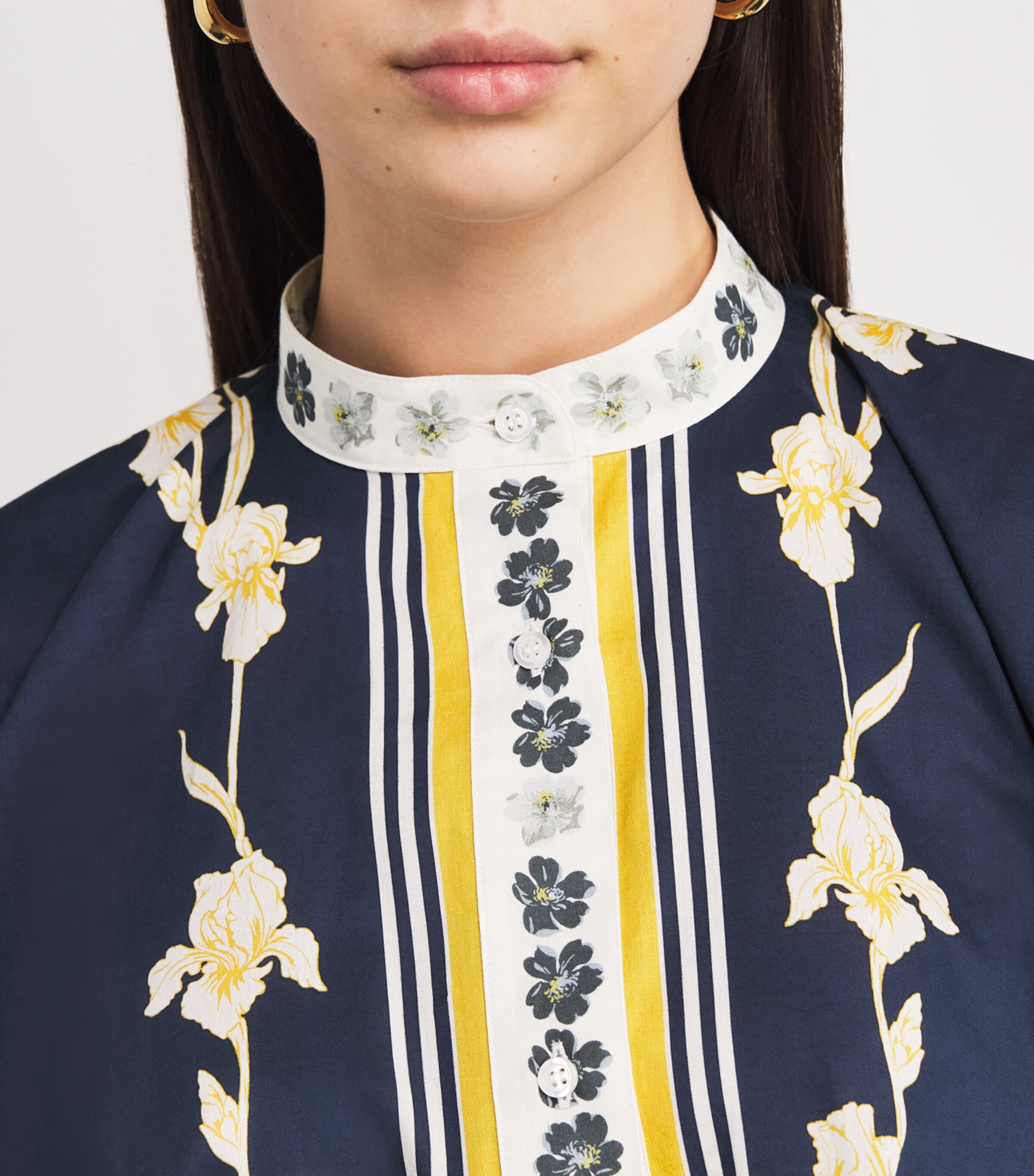 La Doublej Womens Cotton Poplin Printed Blouse Psyche Placee Image 6