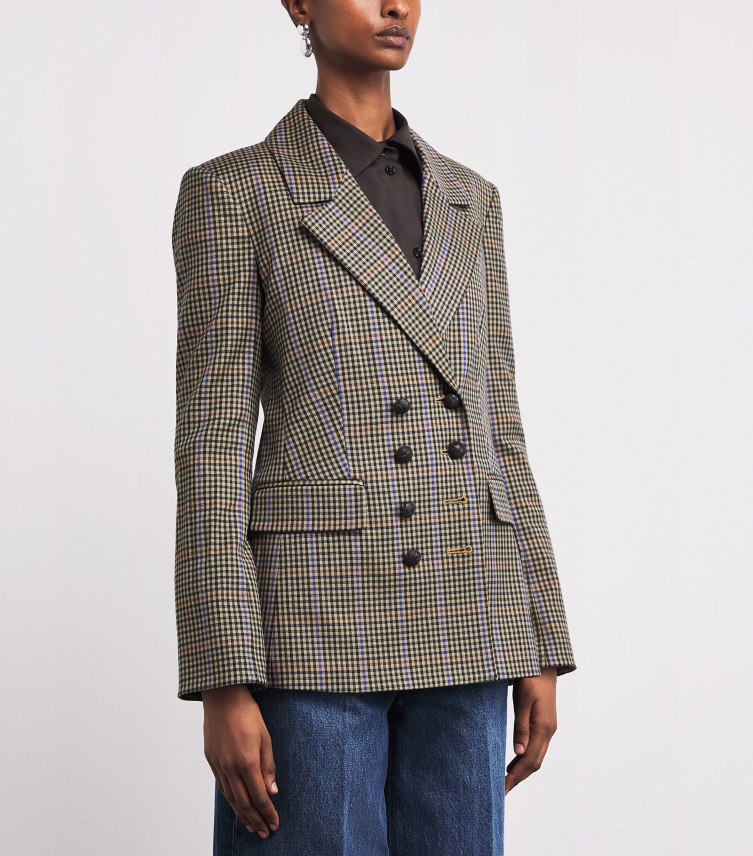 Plaid Claude Dickey Blazer N0963 RUSSET MULTI Image 3