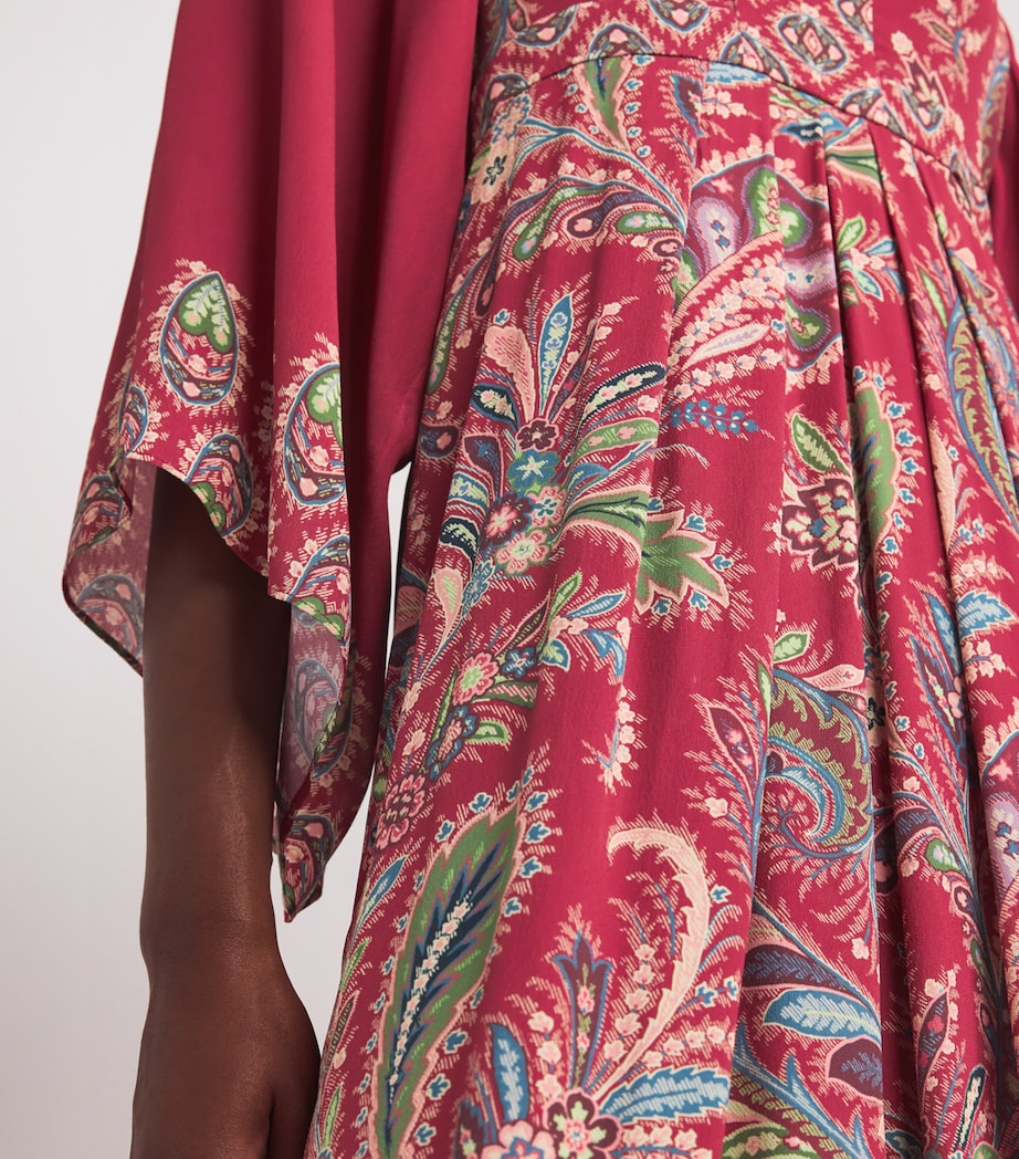 Crepe de Chine Paisley Maxi Dress X0868 Image 6