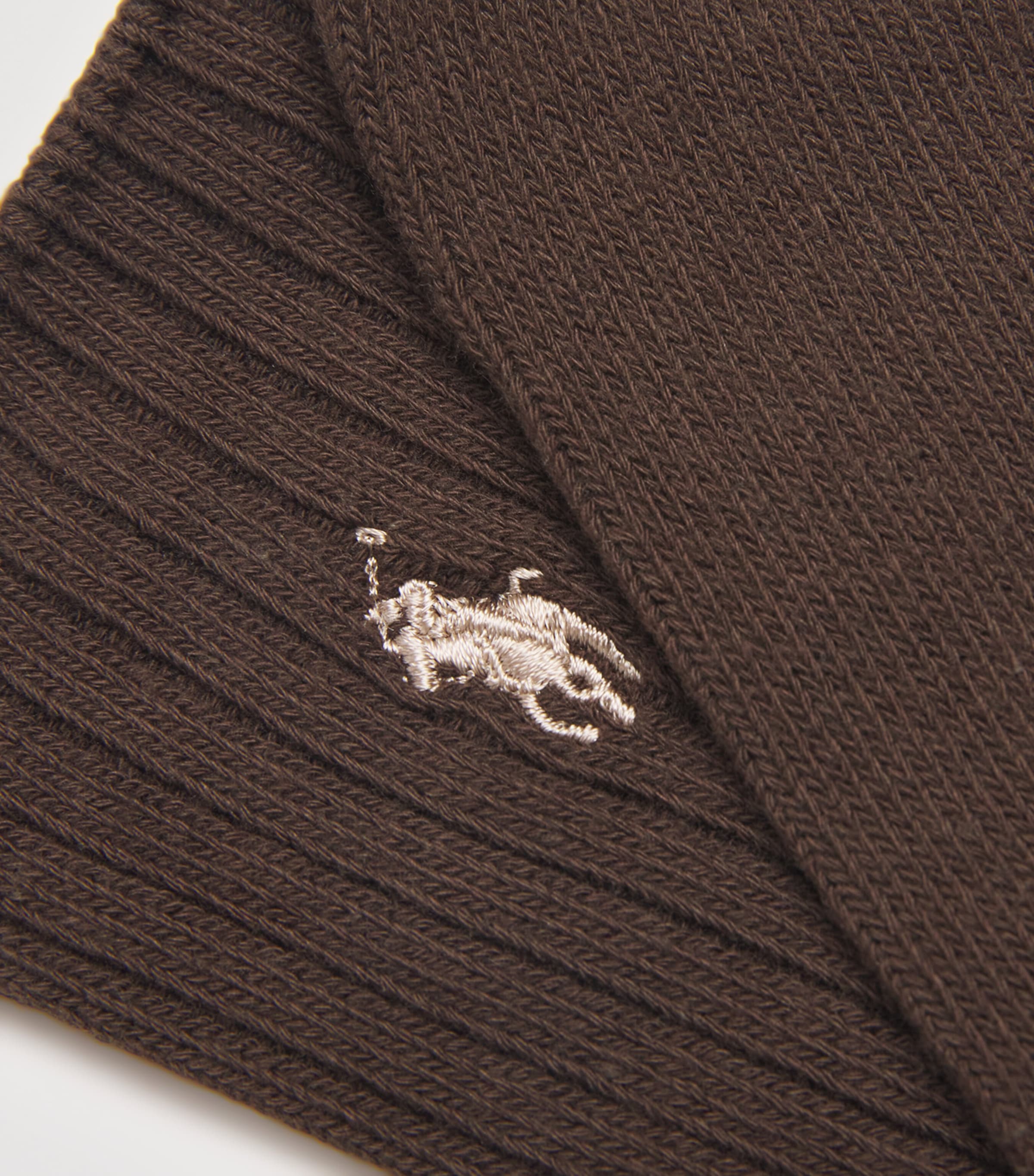 Cotton-Blend Classic Crew Socks BROWN Image 2