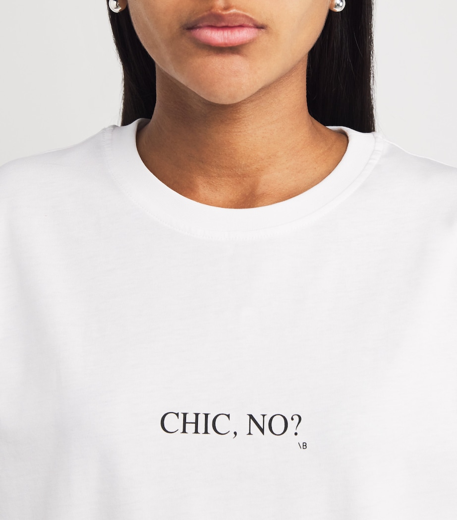Organic Cotton Slogan T-Shirt  WHITE - CHIC NO Image 6