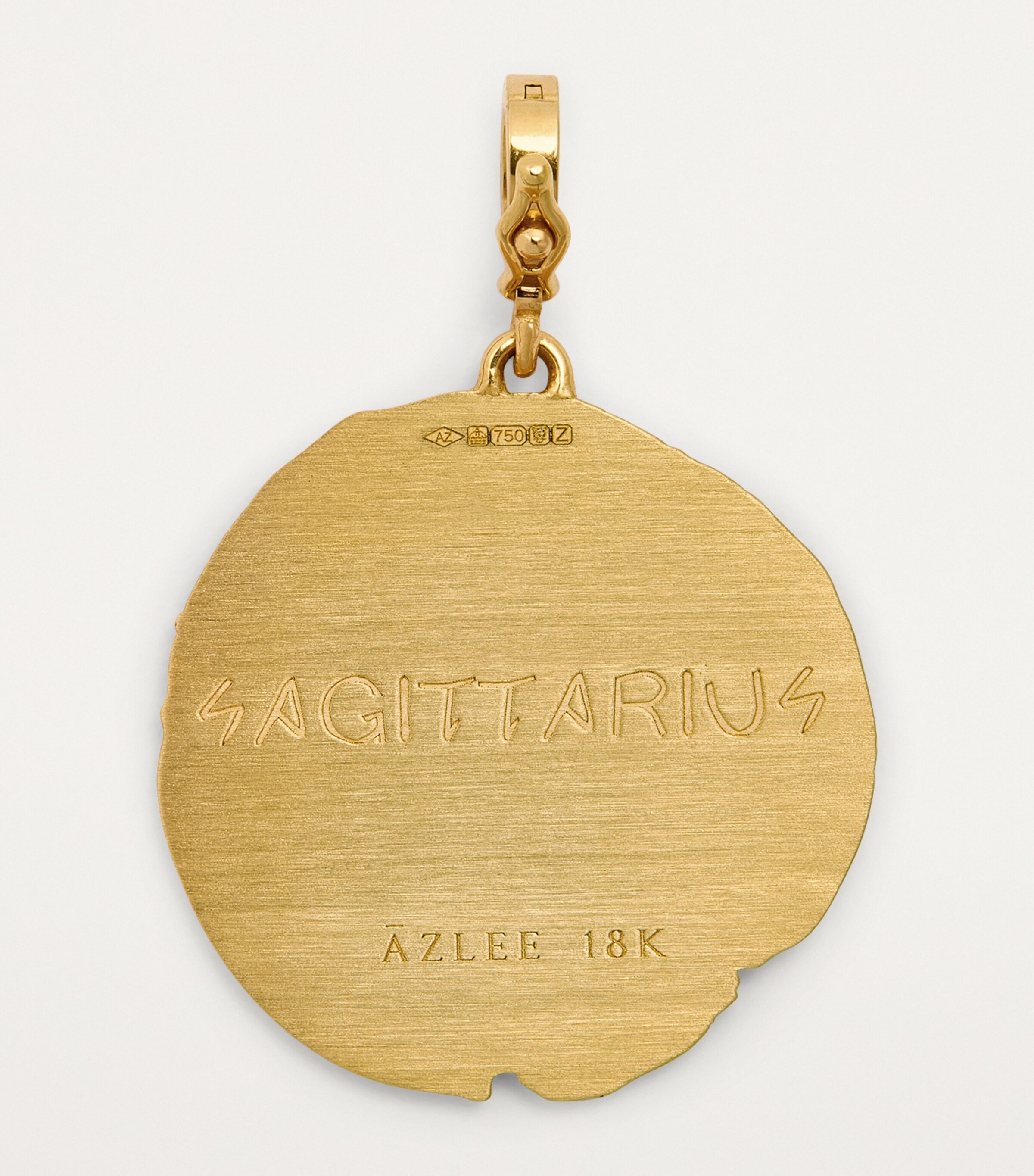 Large Yellow Gold Zodiac Sagittarius Coin Charm YELLOW GOLD Image 3