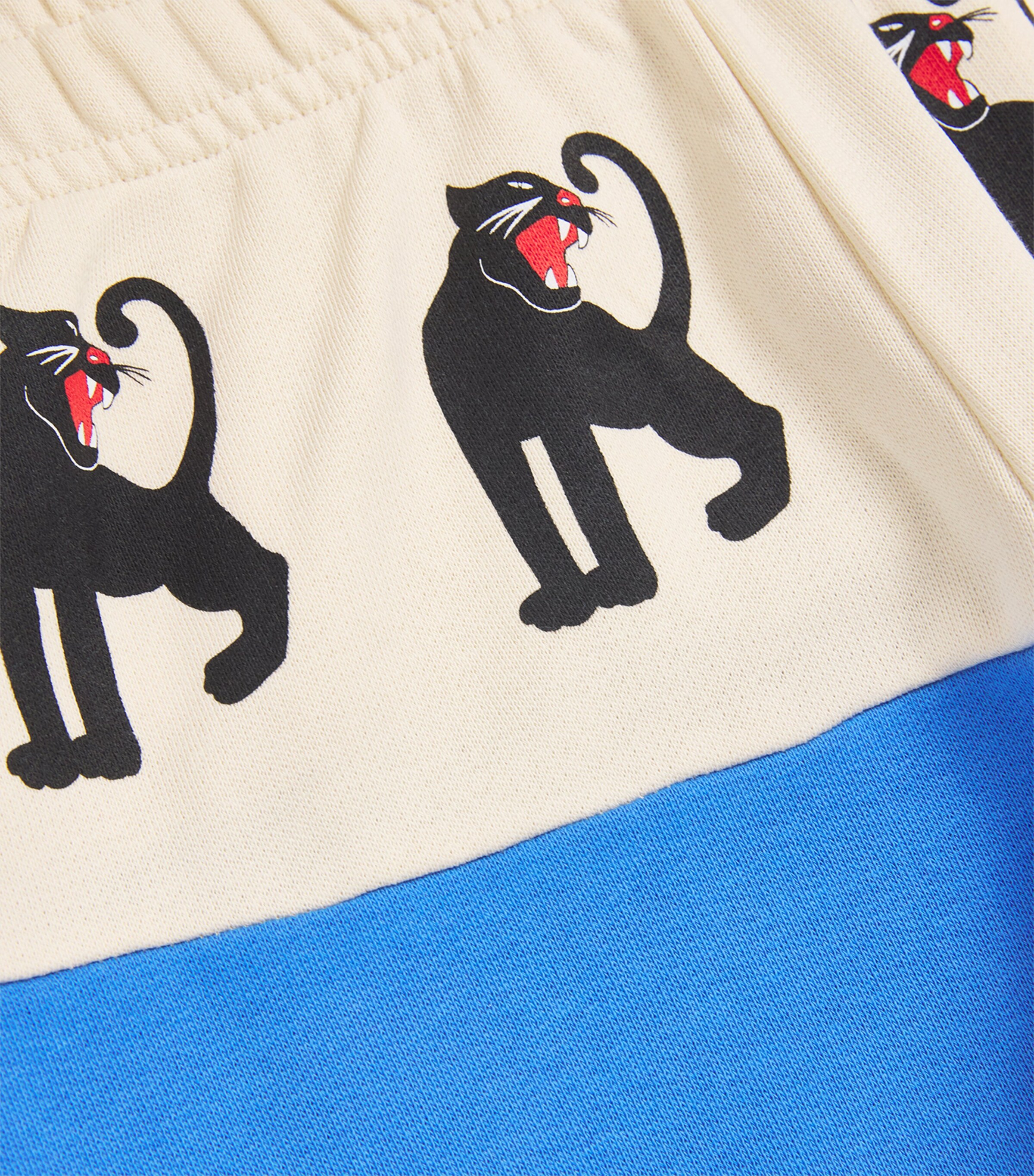Mini Rodini Organic Cotton Panther Panel Sweatpants (3-11 Years) Image 3