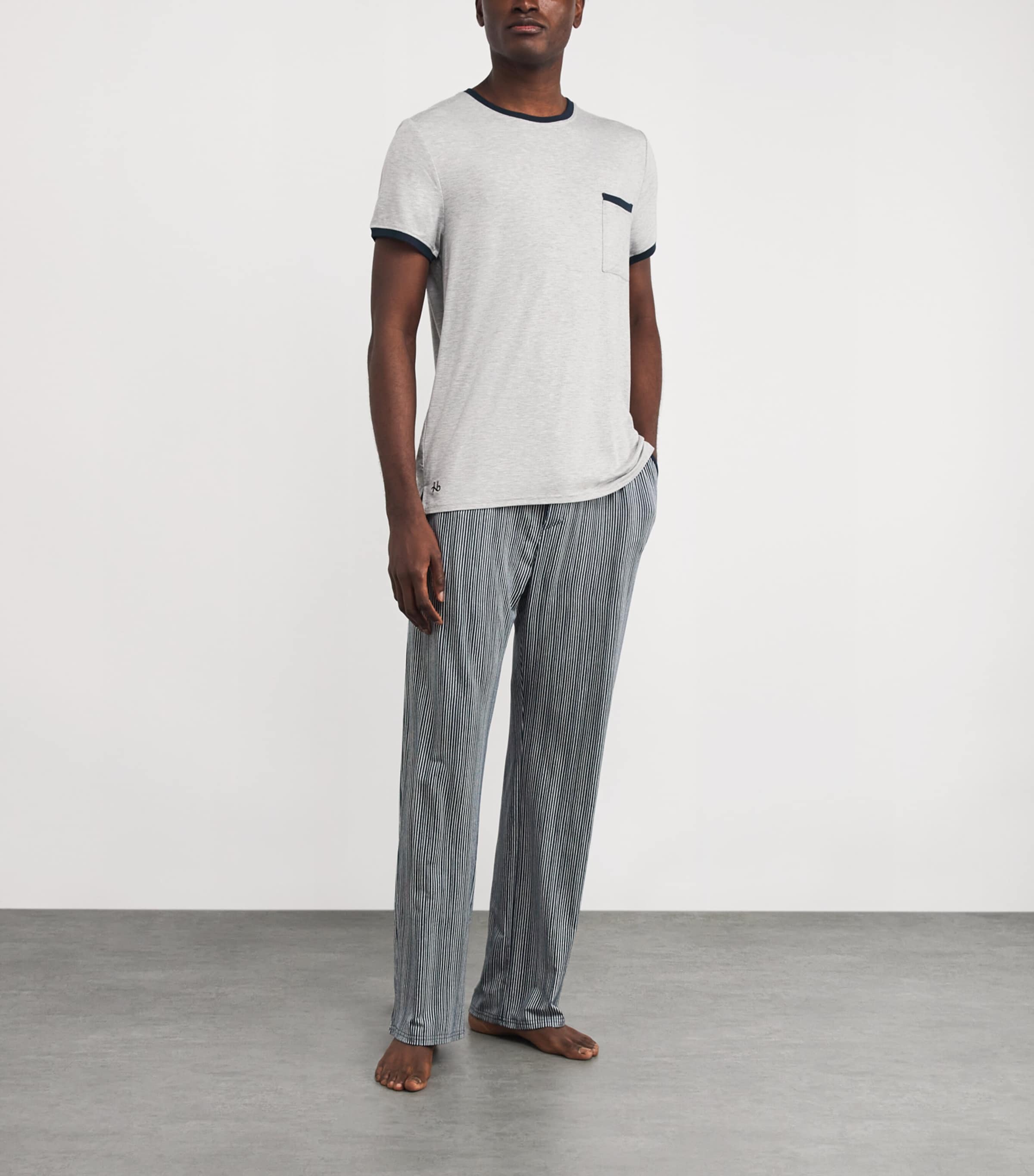 Marlow Lounge T-Shirt LGRN LIGHT GREY/NAVY Image 2