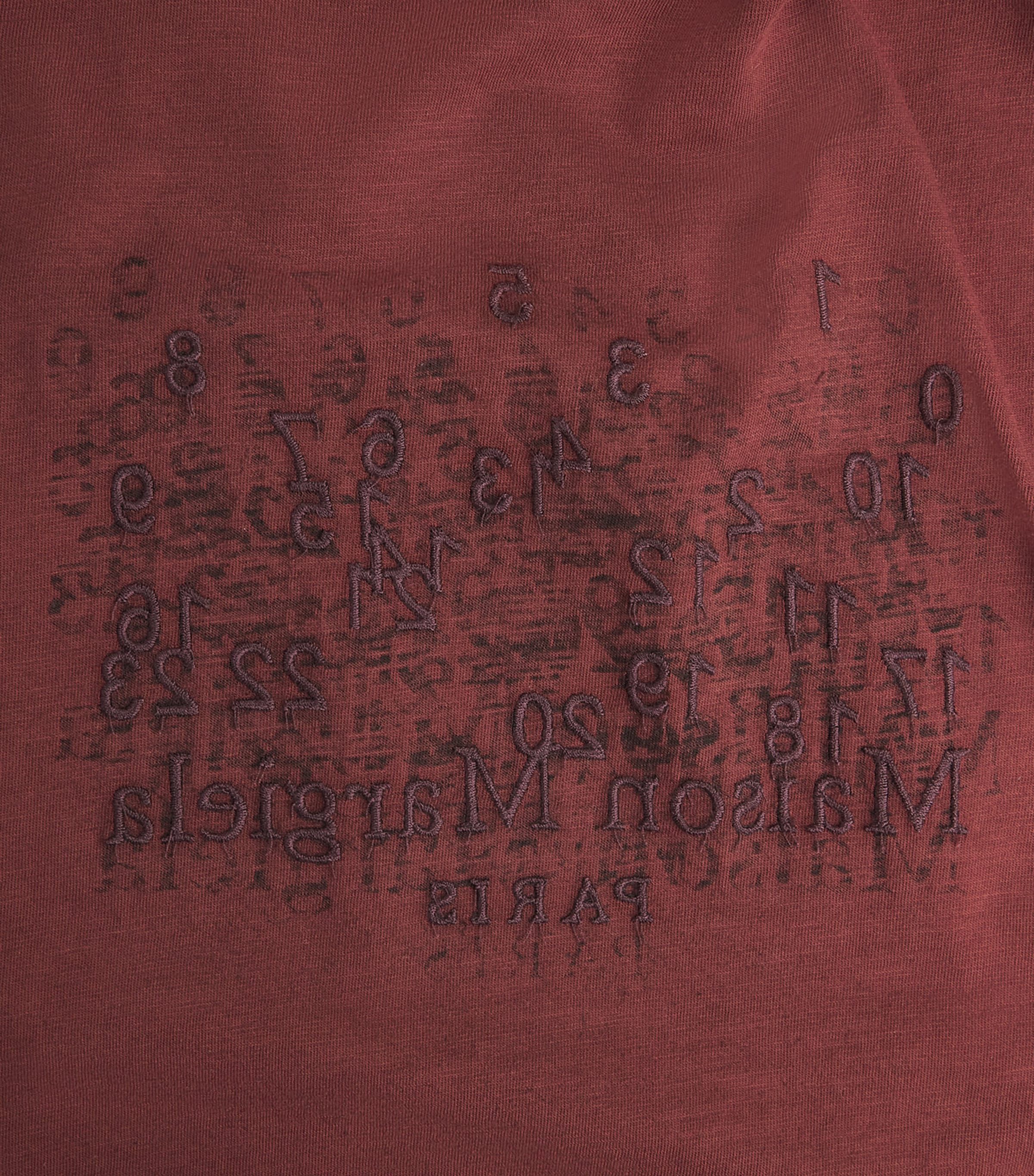 Maison Margiela Mens Cotton Numeric T-Shirt Dark Bric Red Image 6