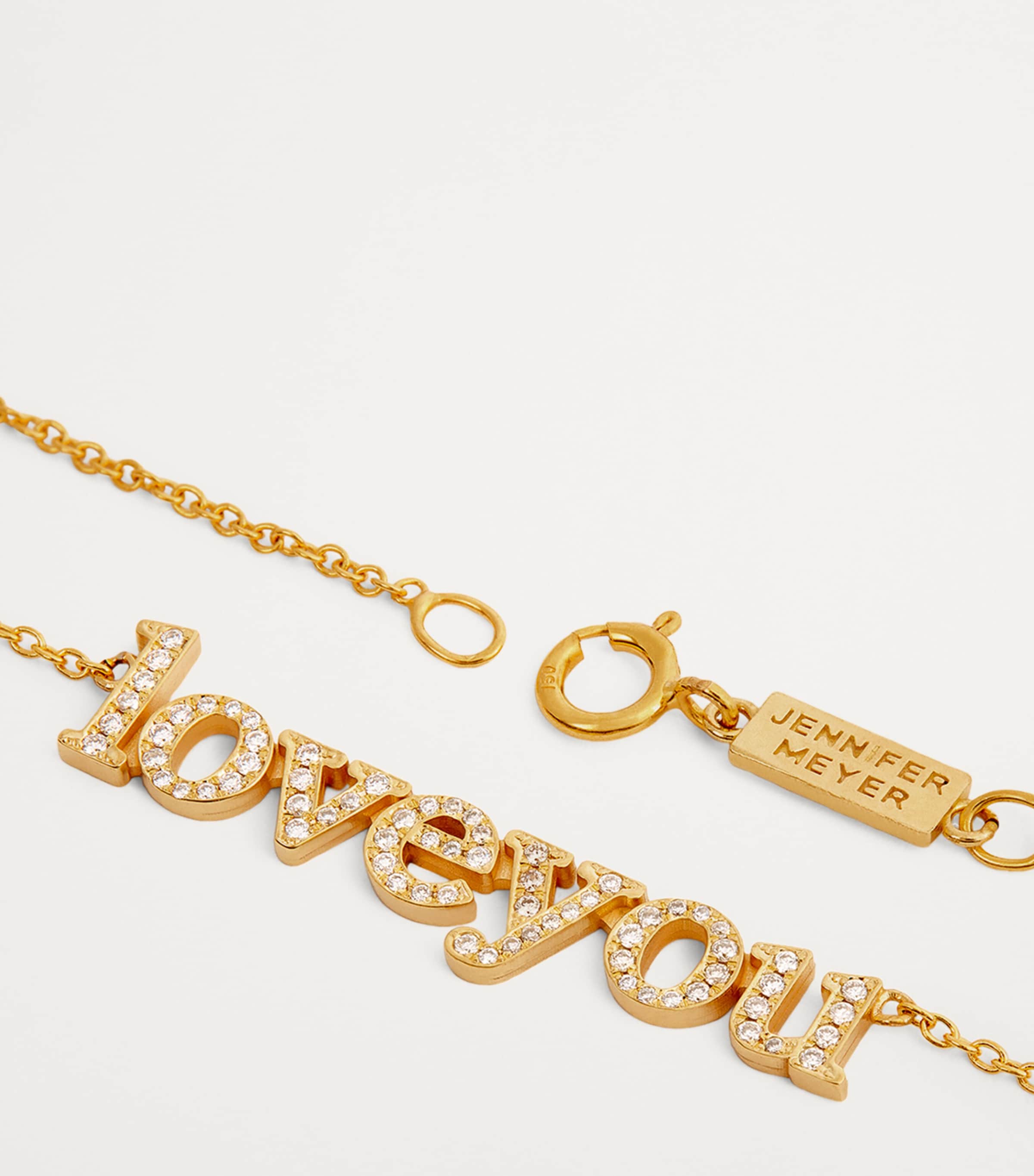 Yellow Gold and Diamond Love You Necklace YELLOW GOLD Image 5