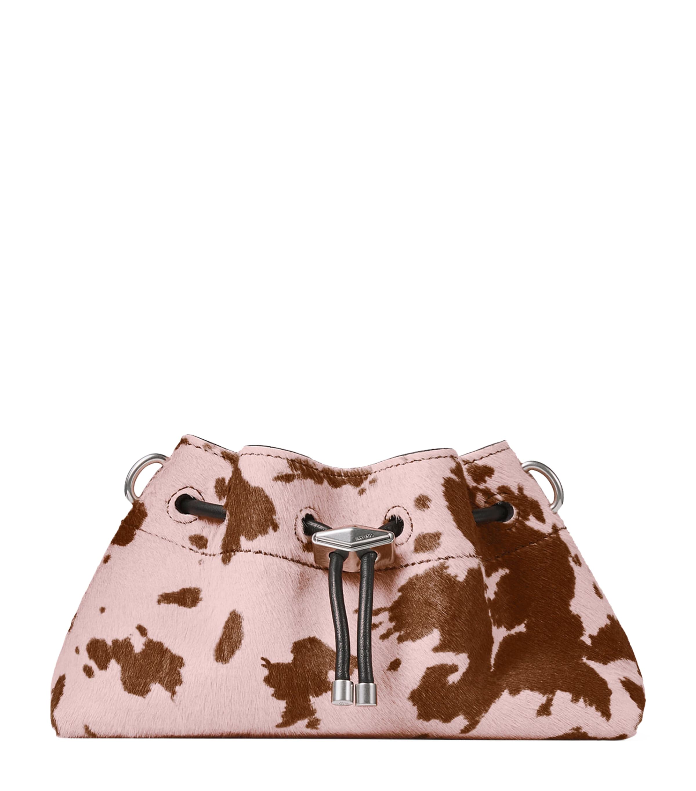 Shop Jimmy Choo Small Leather Cinch Bucket Bag In Pink