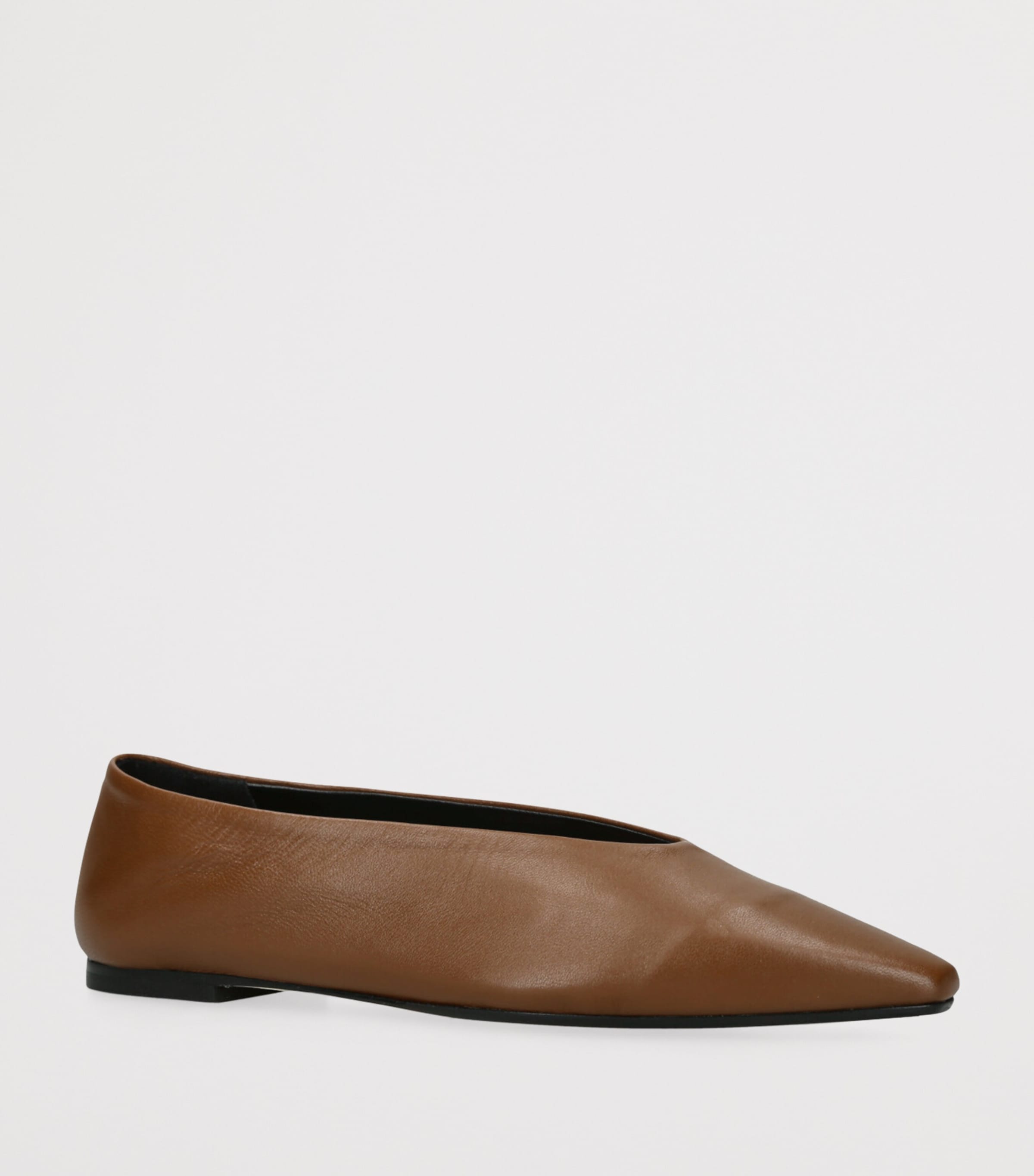 Leather Betty Ballet Flats MID BROWN Image 3