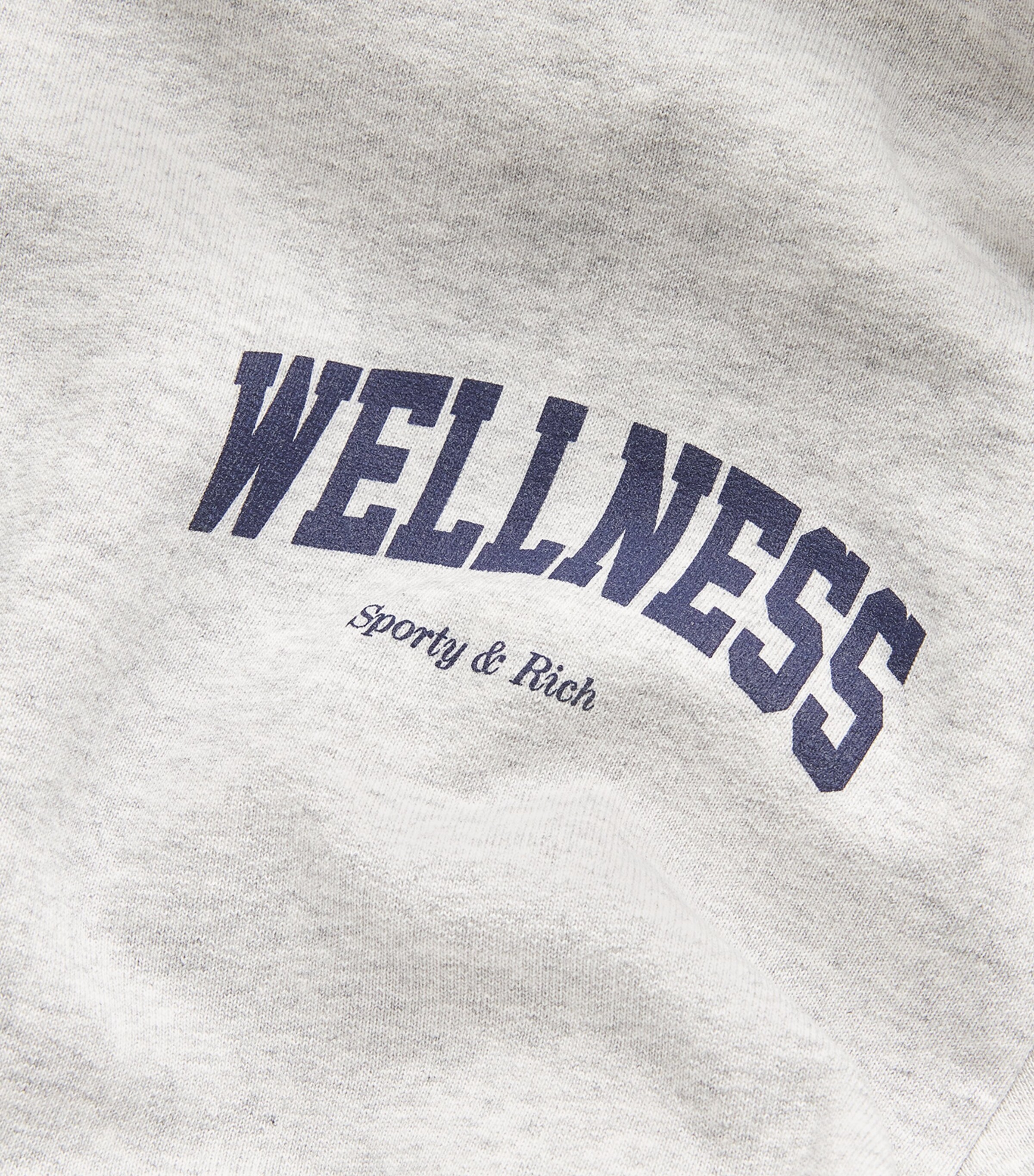 Sporty & Rich Womens Cotton Cropped Wellness Hoodie Heather Gray Navy Image 5