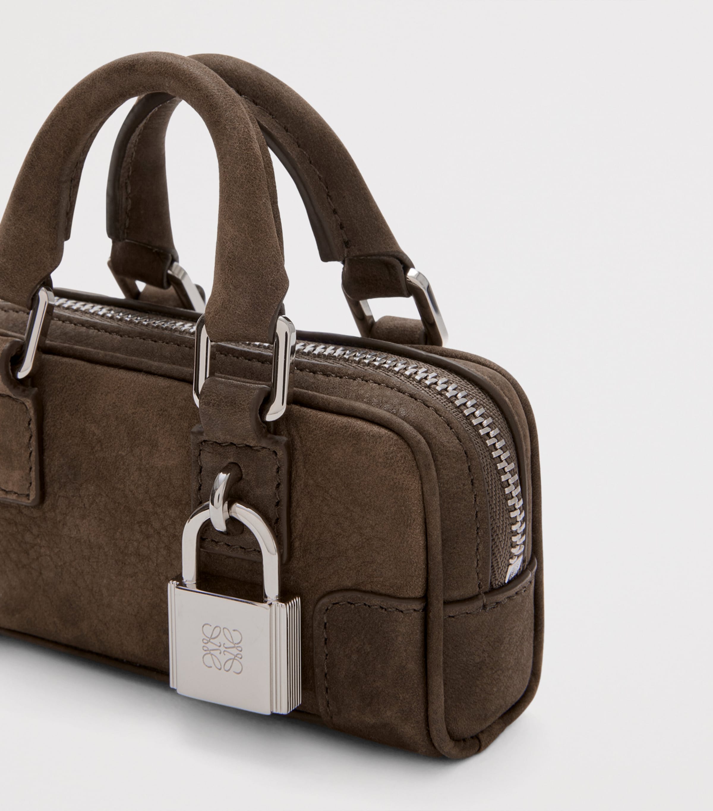 Mini Leather Amazona Nano Top-Handle Bag TUNDRA Image 4