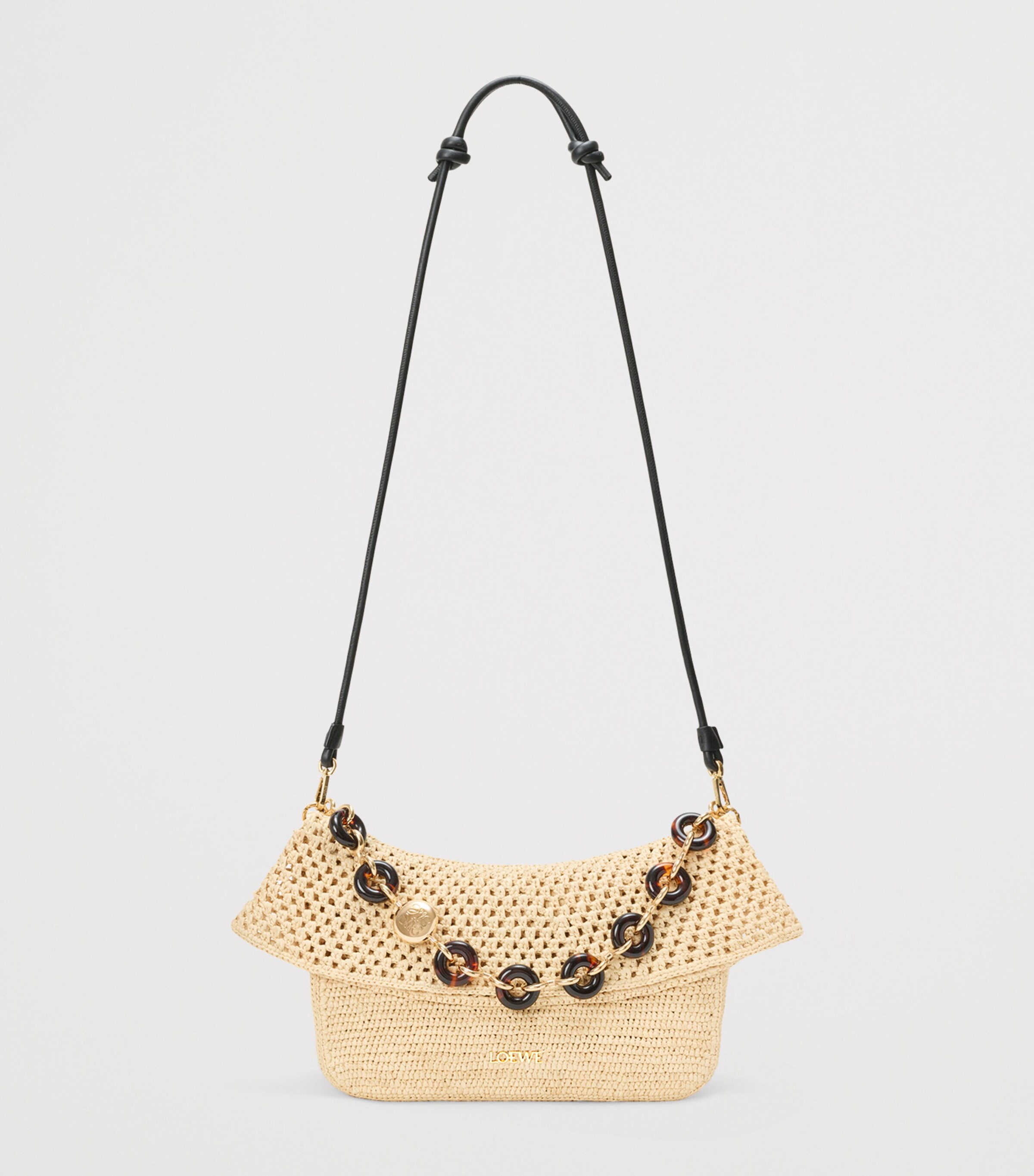 LOEWE x Paula's Ibiza Medium Raffia Ola Bag Shoulder Bag Natural Image 11
