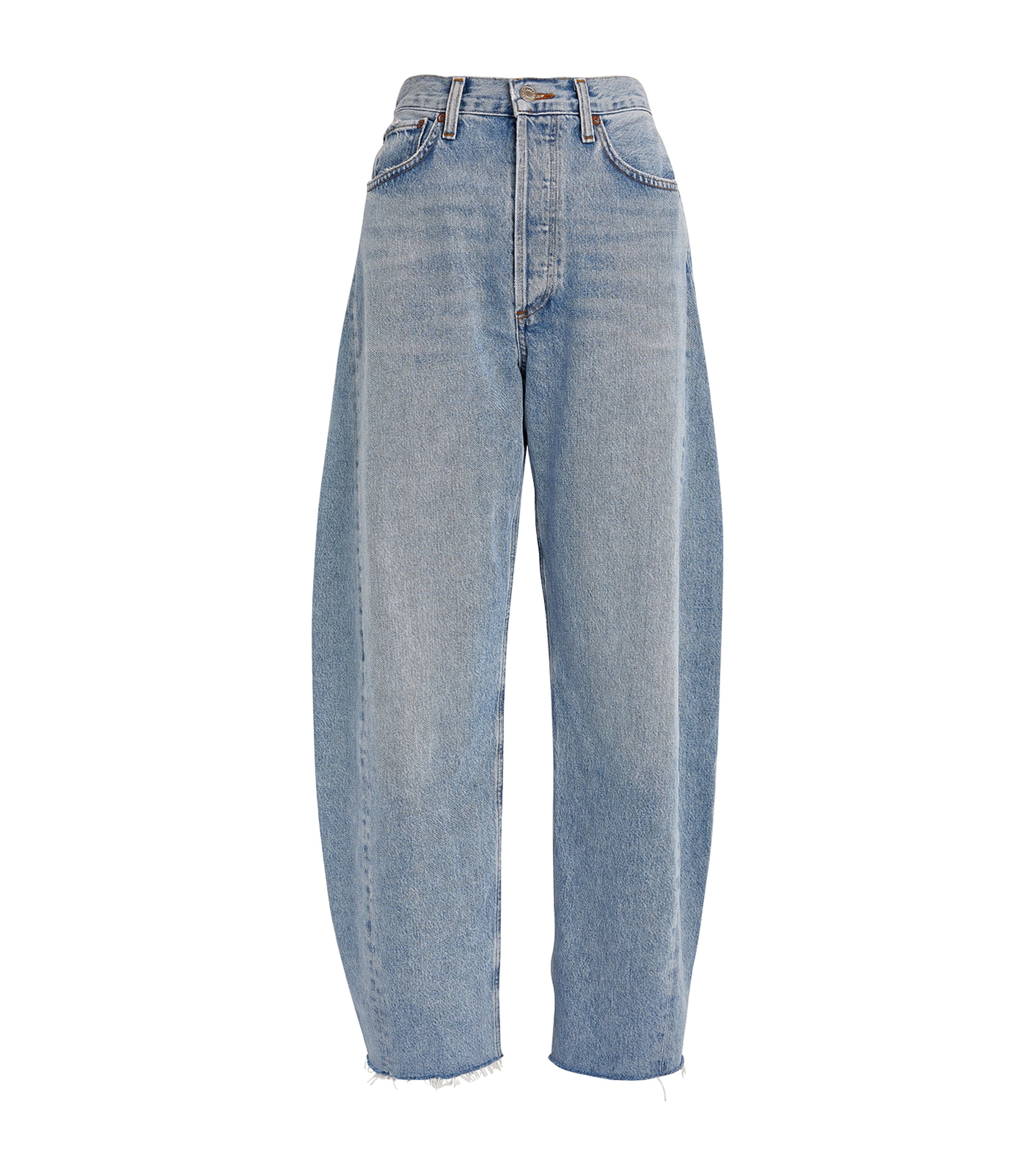 Shop Agolde Luna Barrel-leg Jeans In Blue