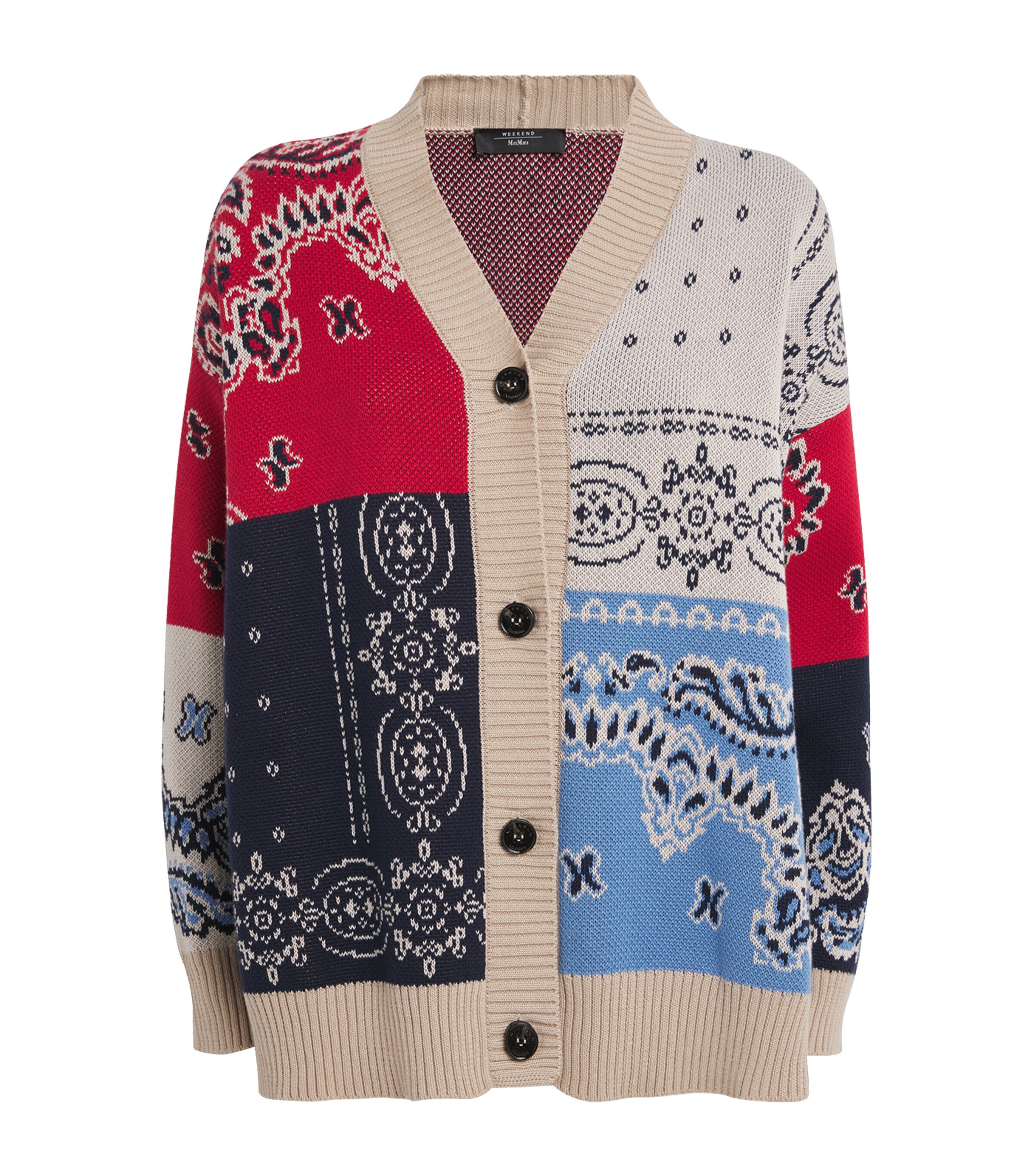 Weekend Max Mara Cotton Oversized Jacquard Cardigan | Women Clothing | Knitwear | Cardigans | Designers | Weekend Max Mara