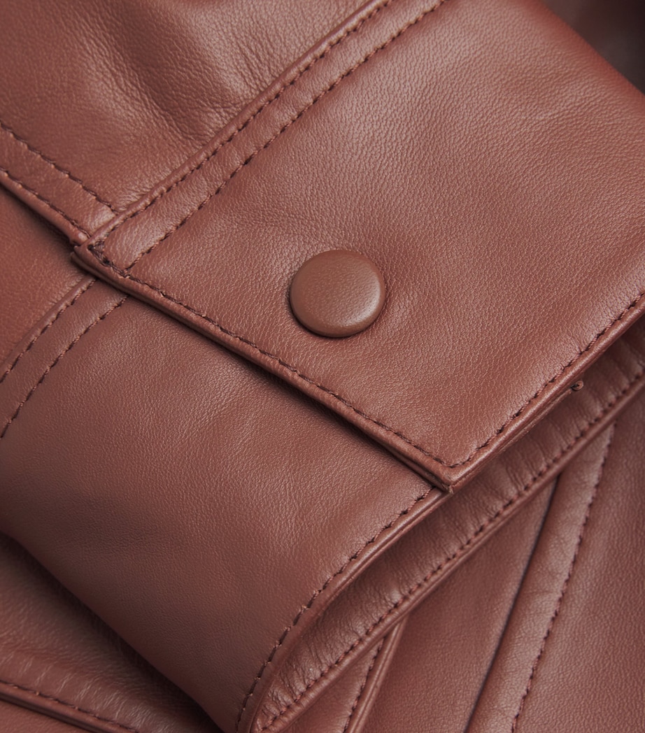 Yves Salomon Womens Lambskin Zip-Up Jacket Image 6