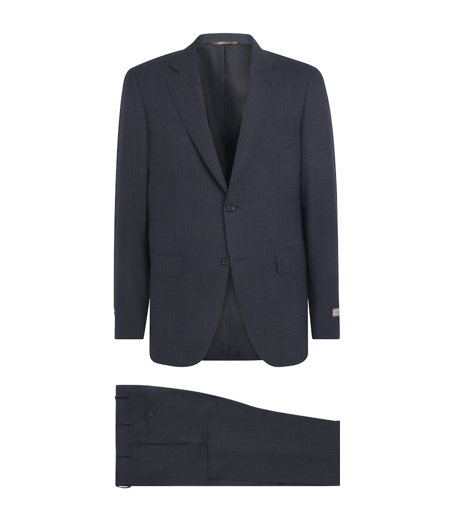 Canali Mens Wool 2-Piece Suit Navy Image 1