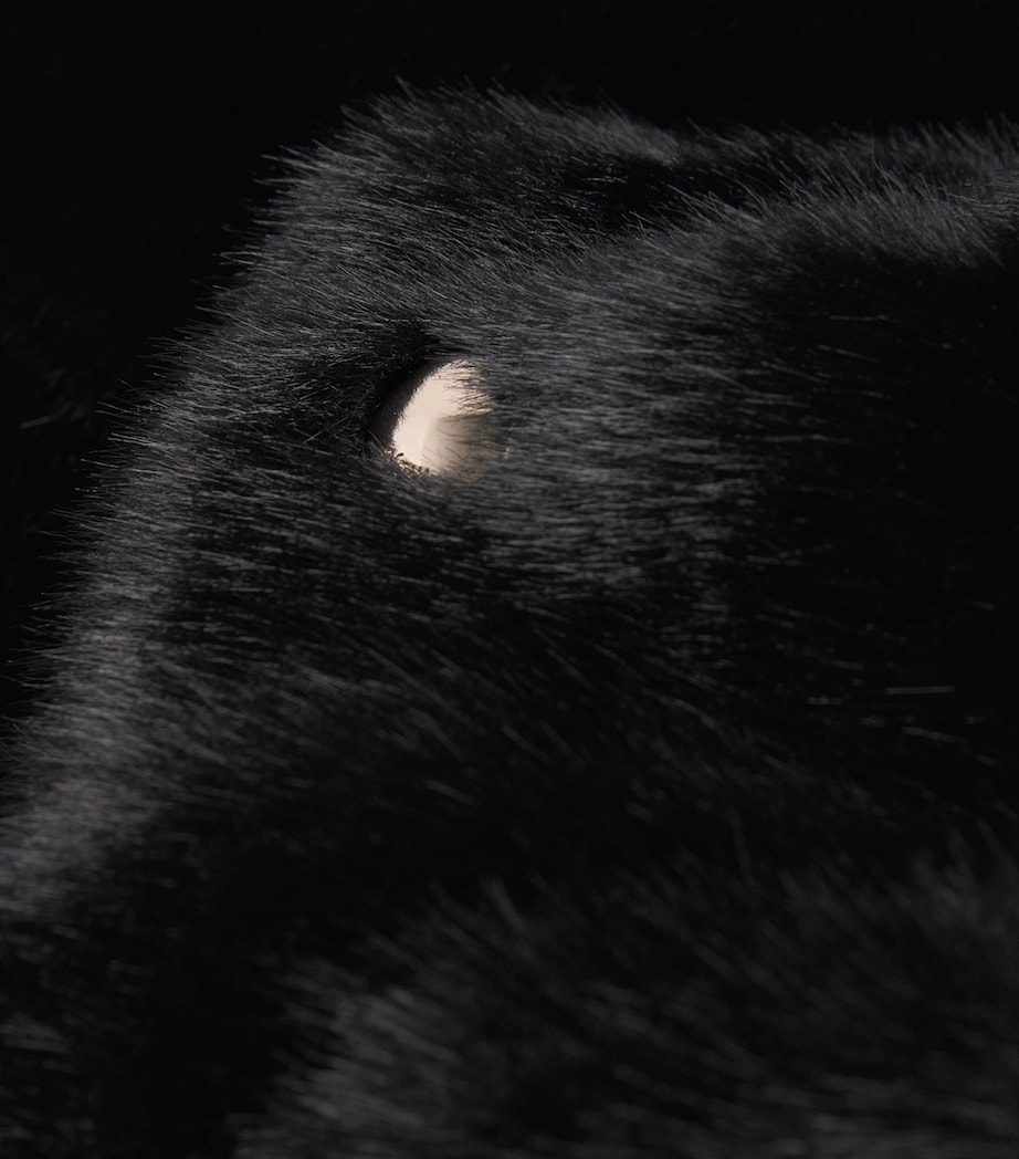 Faux Fur Cropped Jacket BLACK Image 5