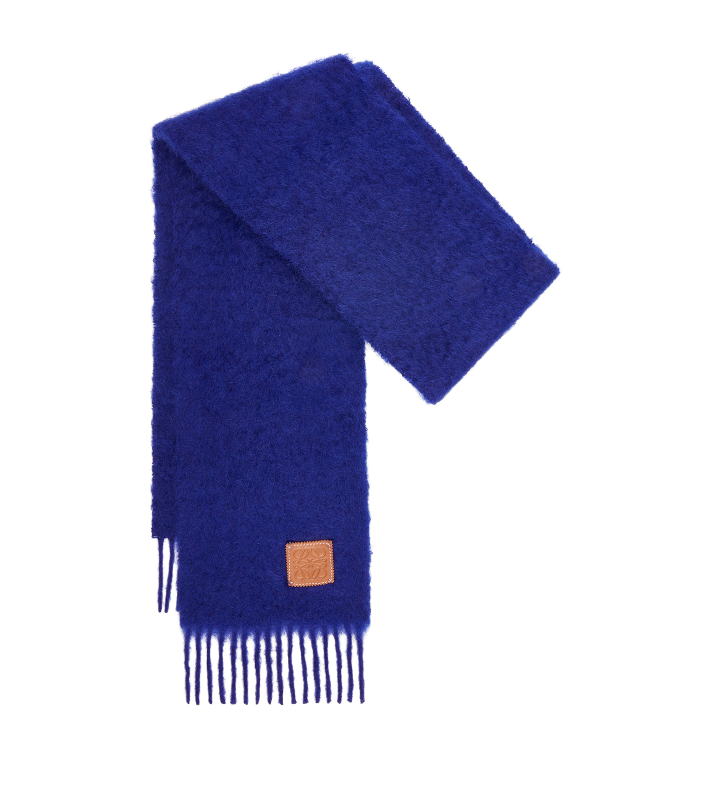 LOEWE Blue Mohair-Wool Anagram Scarf | Harrods US