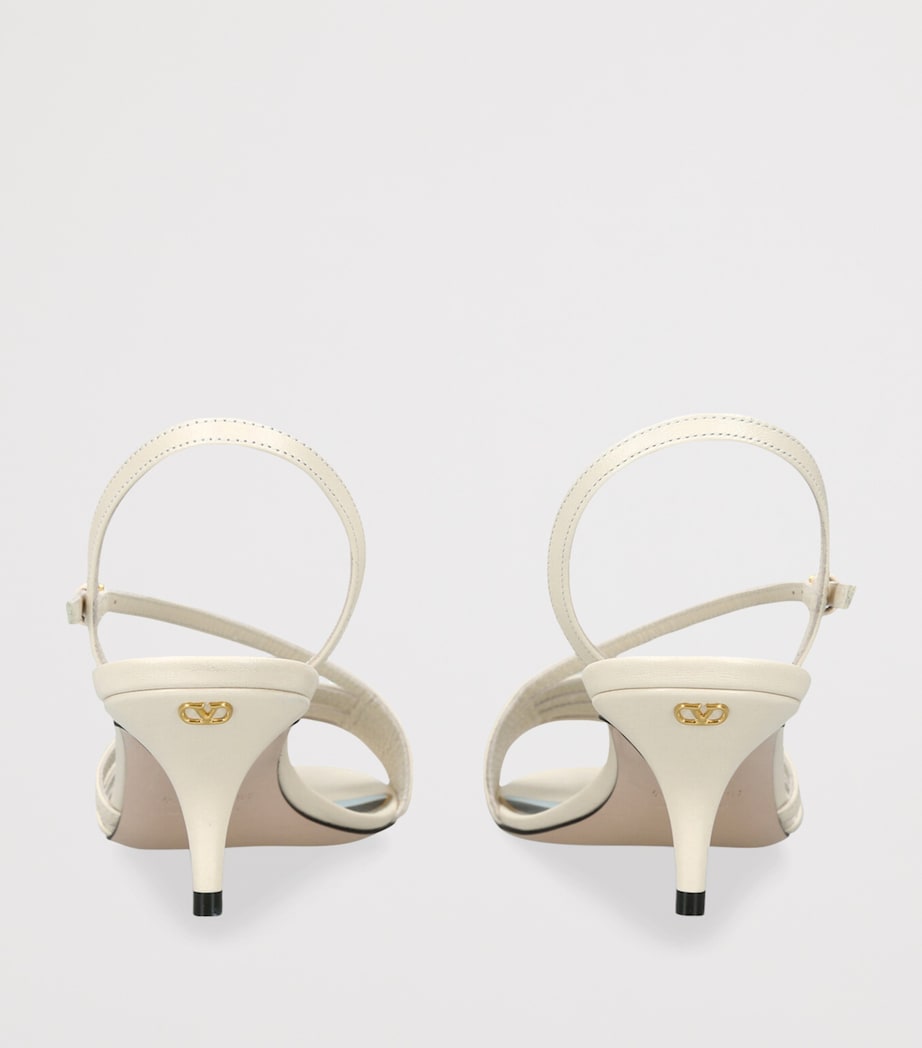 Valentino Garavani Leather Nodine Heeled Sandals 55 Bone Image 2