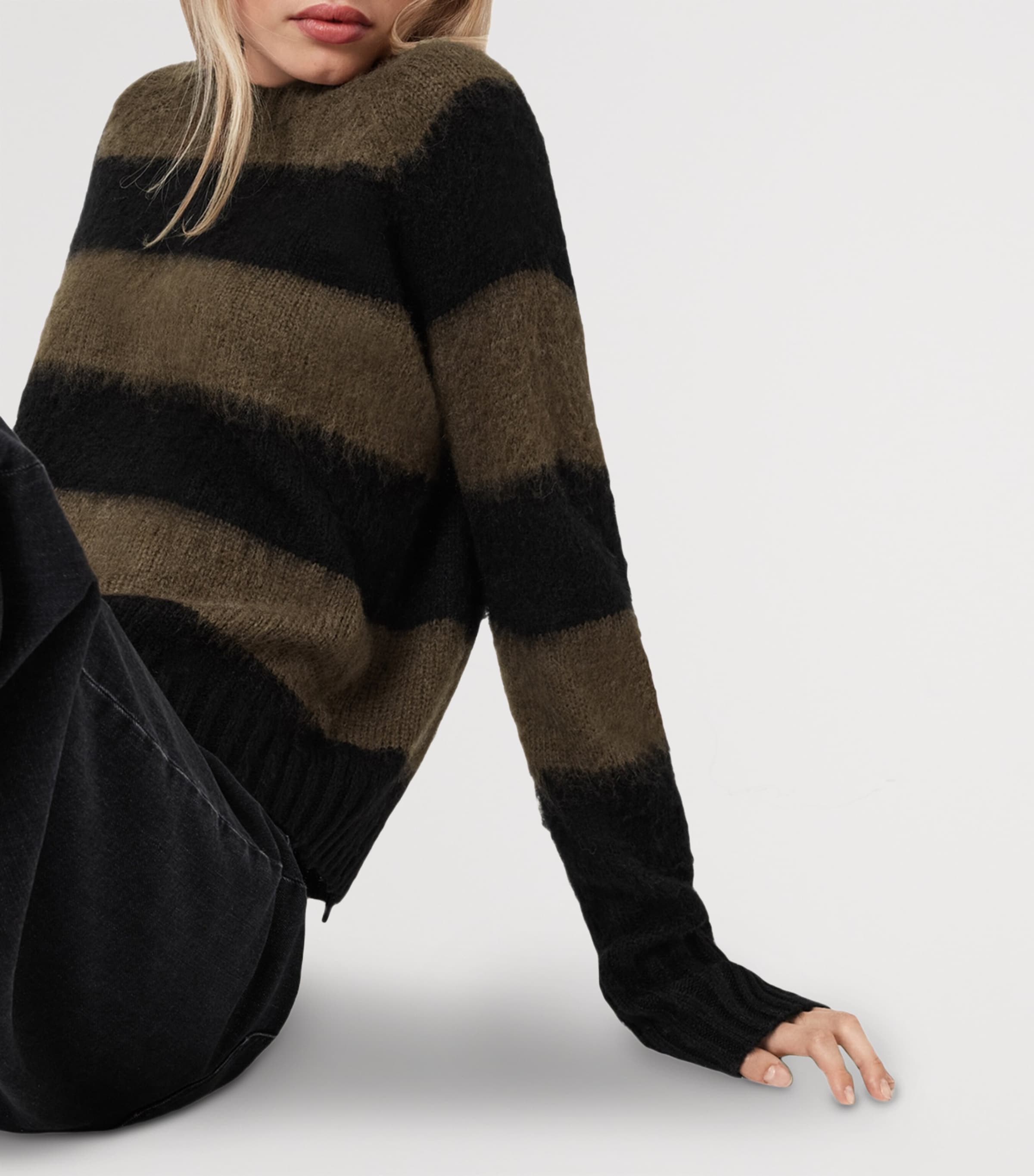Stripe Lou Sweater BLACK/GREEN Image 6