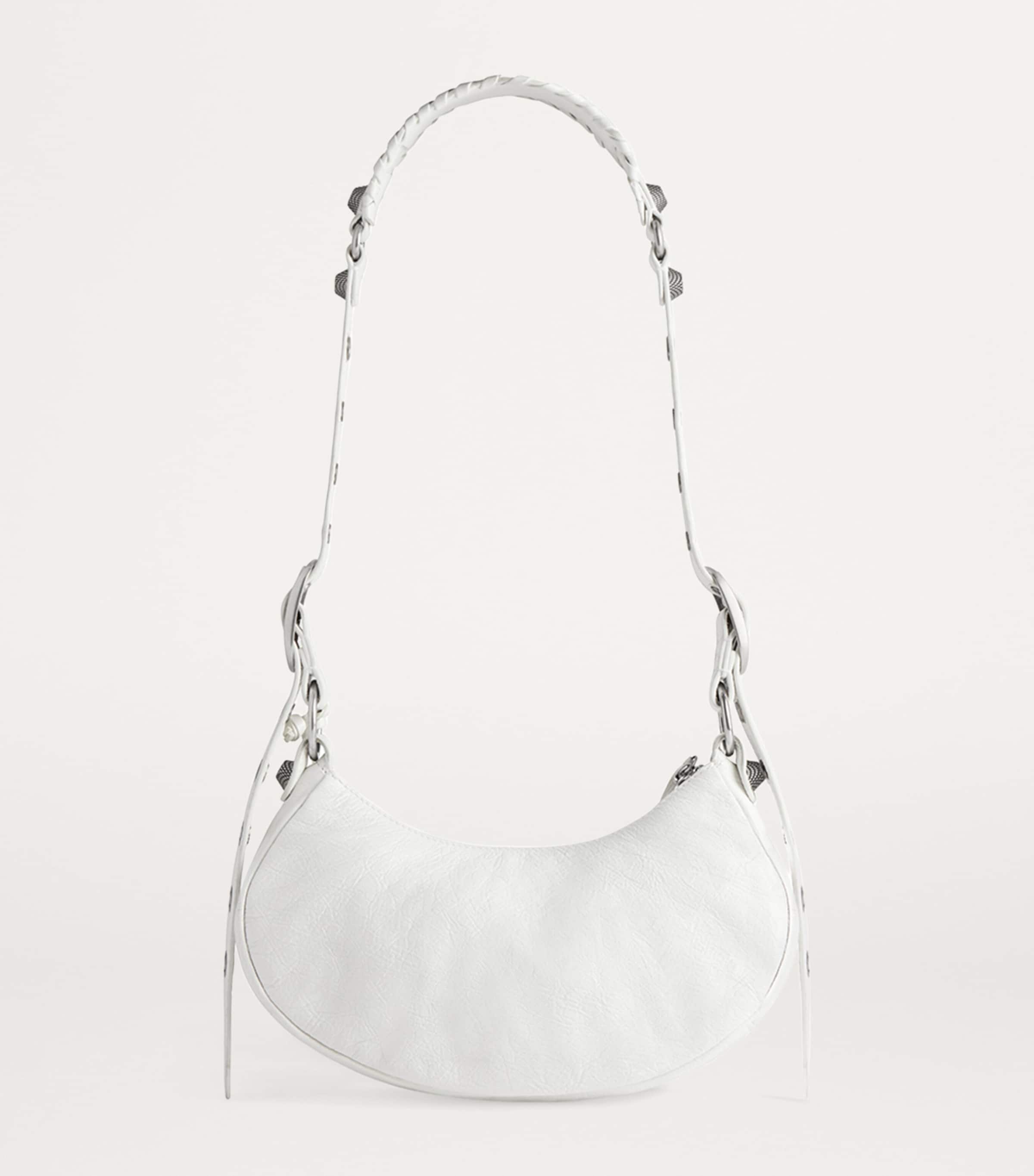 Balenciaga White XS Leather Le Cagole Shoulder Bag | Harrods US