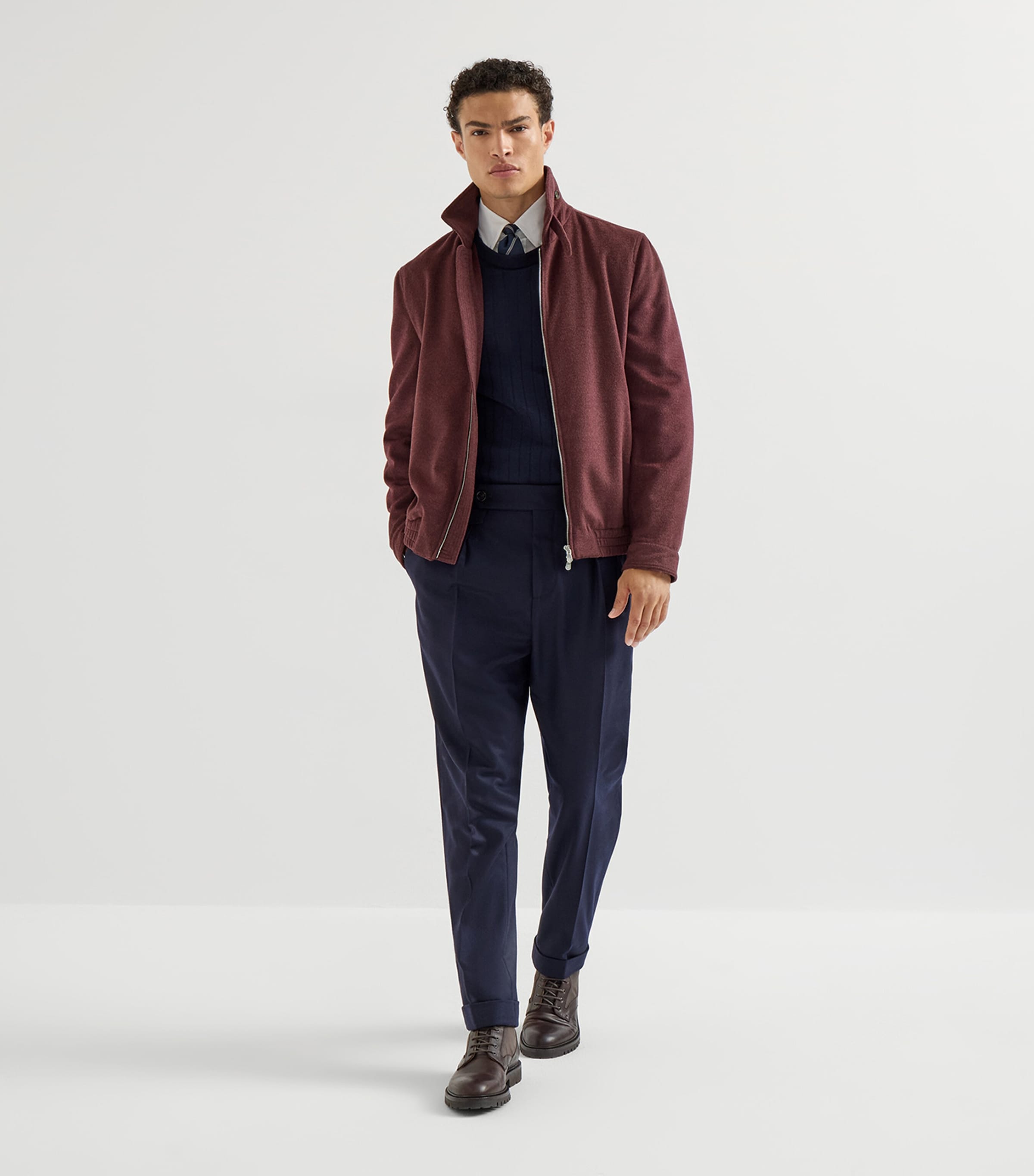 Brunello Cucinelli Mens Virgin Wool Bomber Jacket Image 5