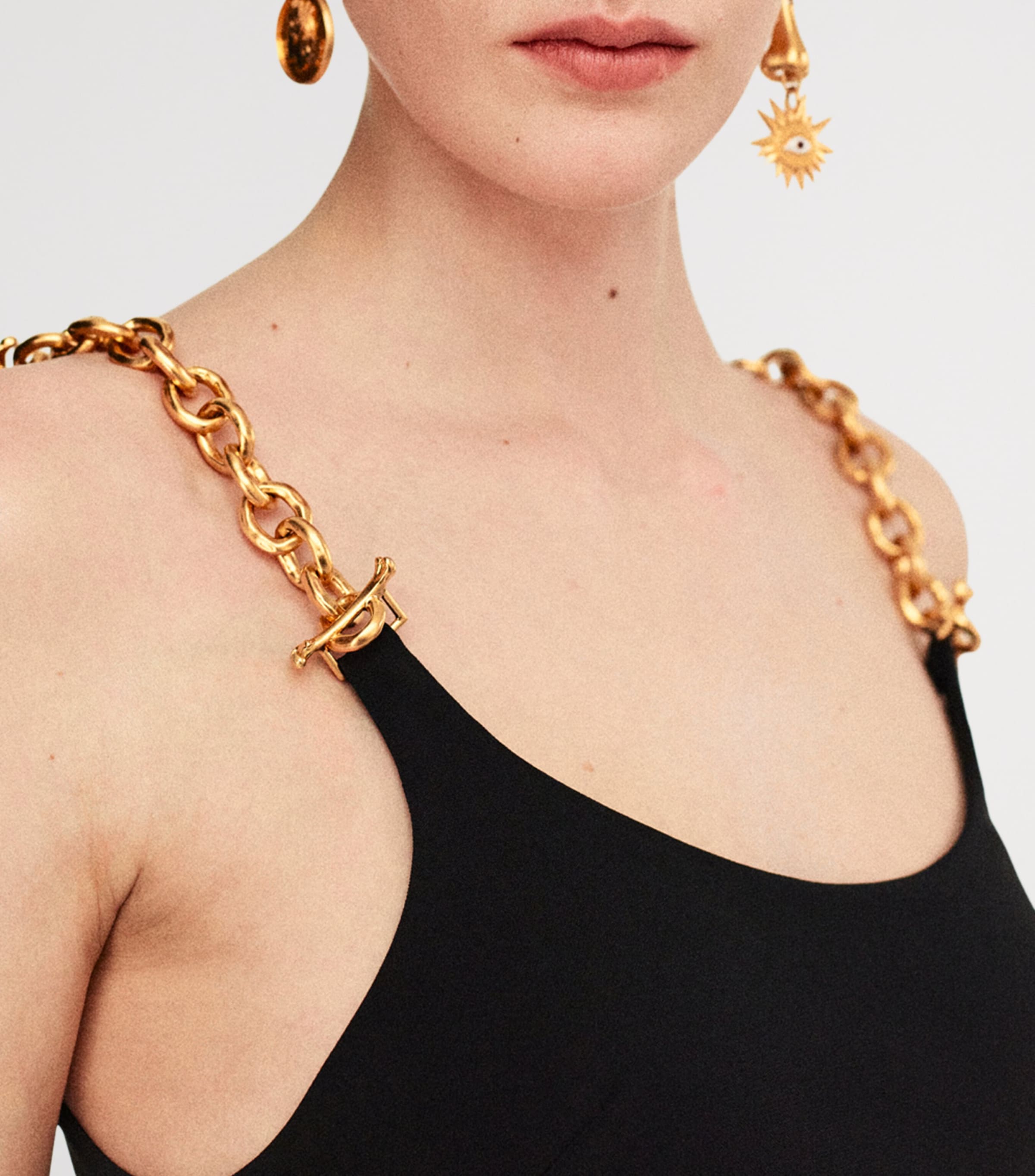 Jersey Twisted Midi Dress 999BLACK Image 2