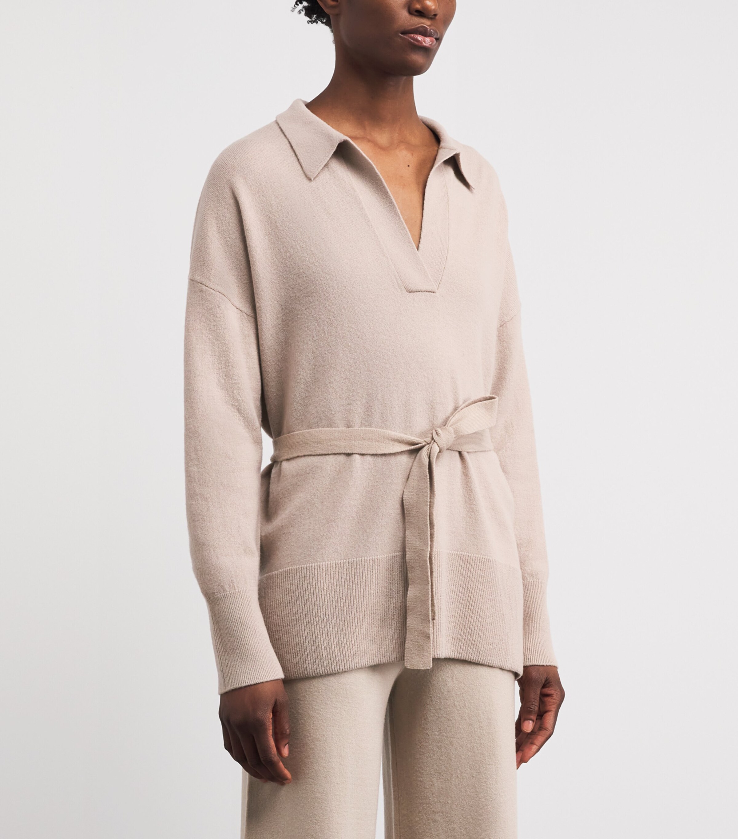 Yves Salomon Womens Merino Wool Belted Sweater Image 4