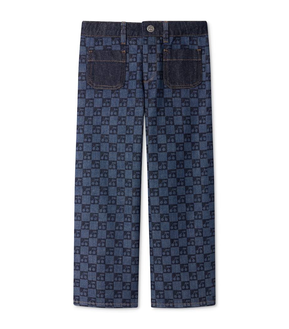 Bonpoint Cotton Cherry Print Jeans (4-8 Years) Imp Jean Clair Image 1