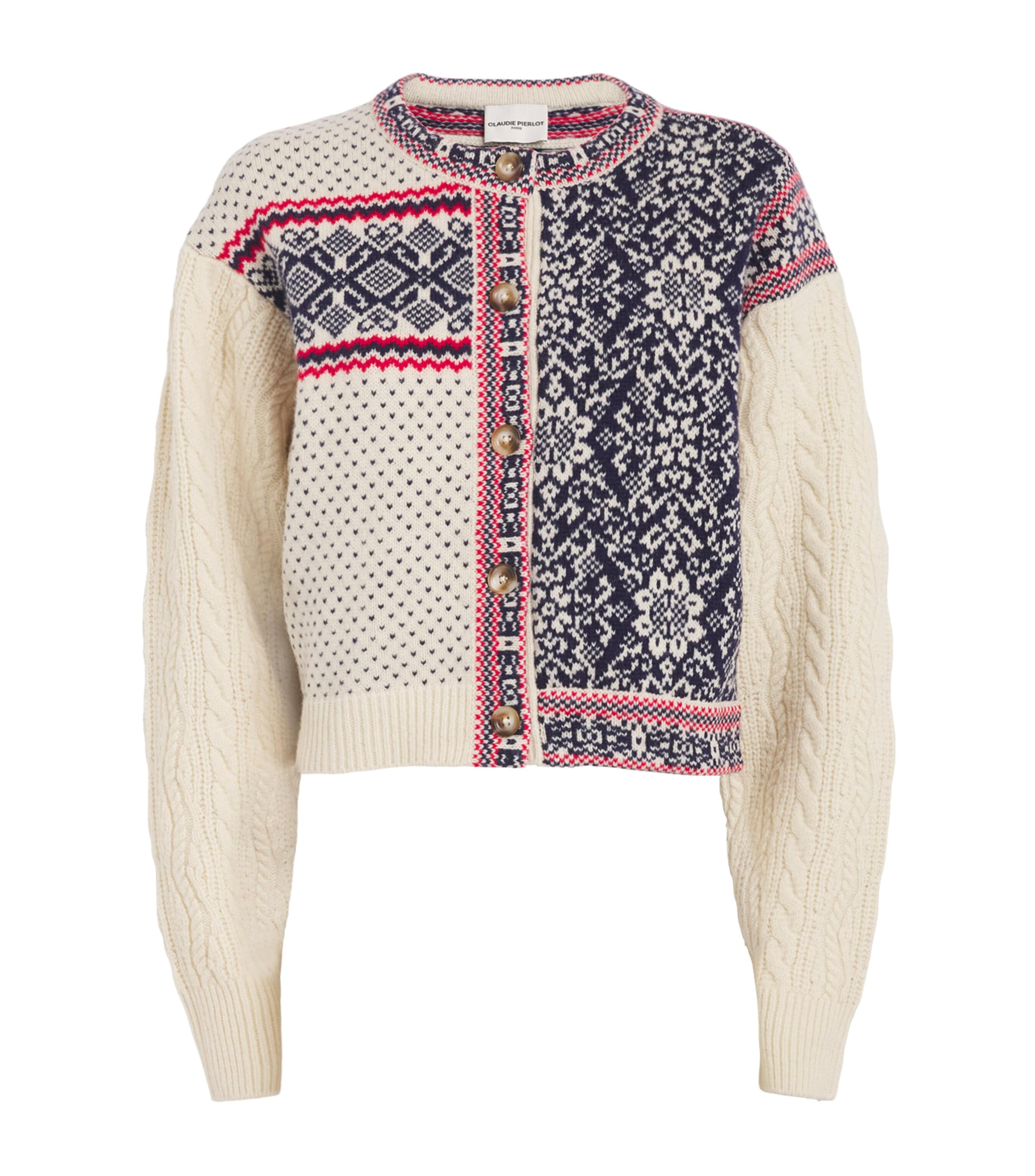 Claudie Pierlot Wool Jacquard Cardigan